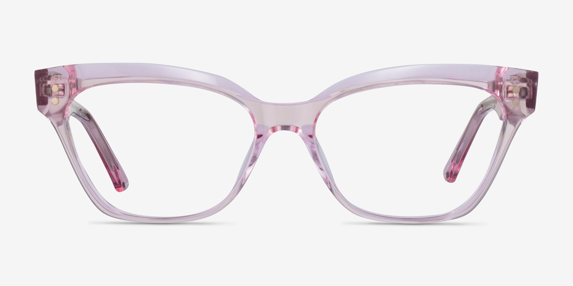 Layla Crystal Light Pink AcétateMontures de lunettes de vue d'EyeBuyDirect, Vue de Face