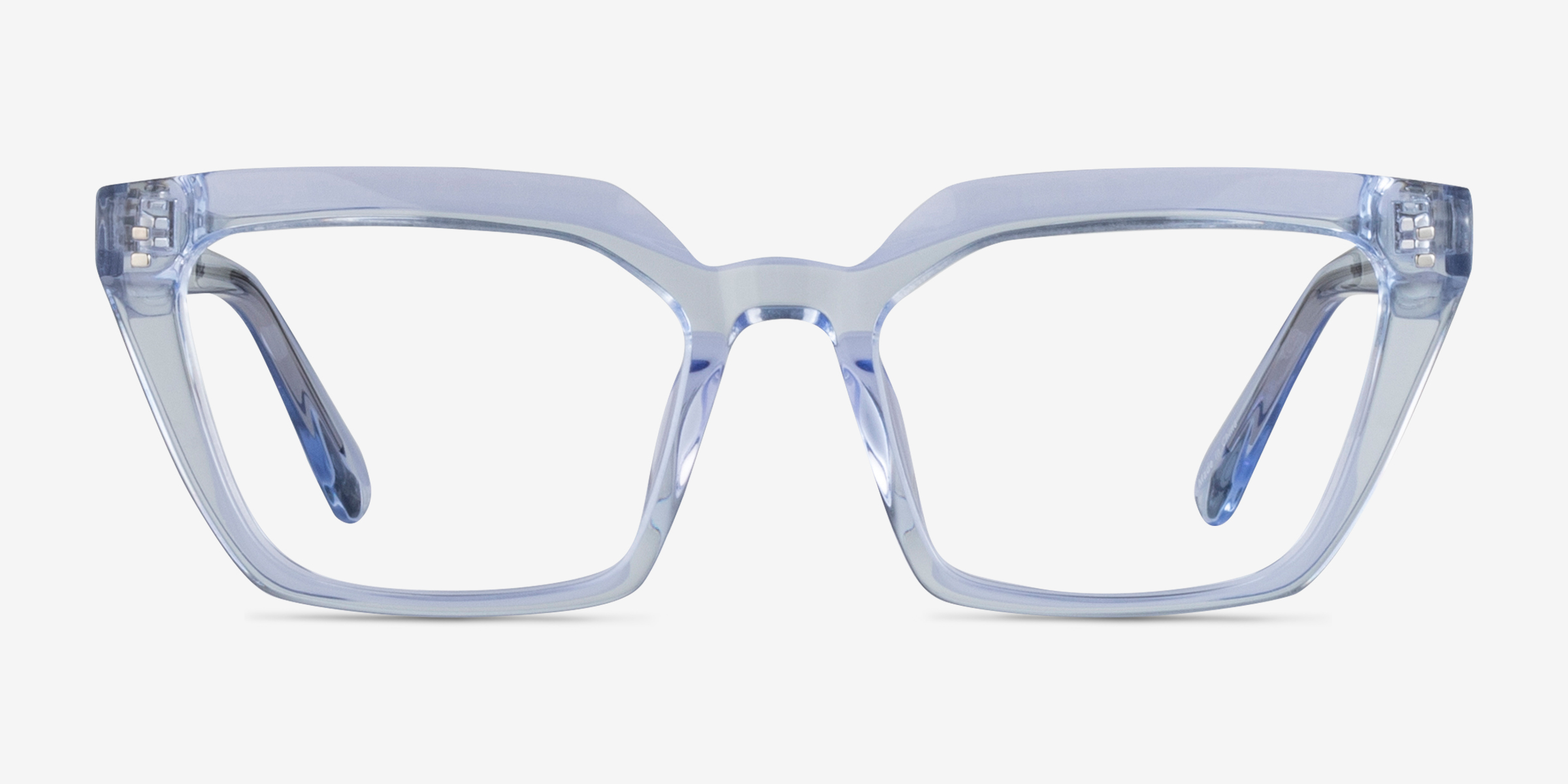 Caitlin Crystal Light Blue AcétateMontures de lunettes de vue d'EyeBuyDirect, Vue de Face
