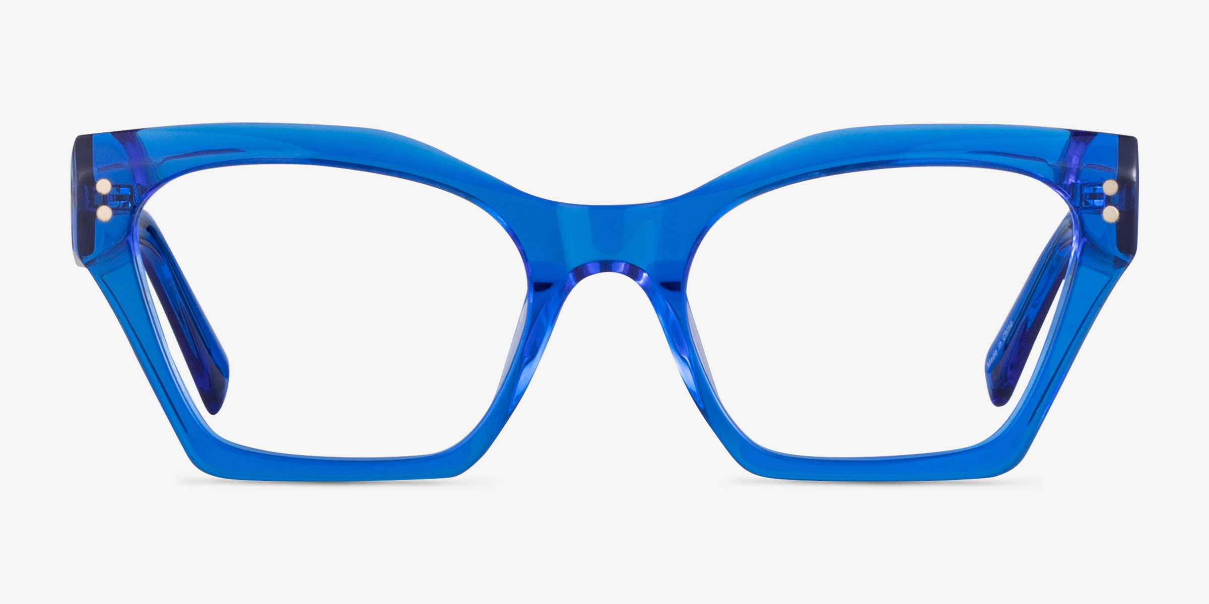 Elisa Crystal Blue AcétateMontures de lunettes de vue d'EyeBuyDirect, Vue de Face