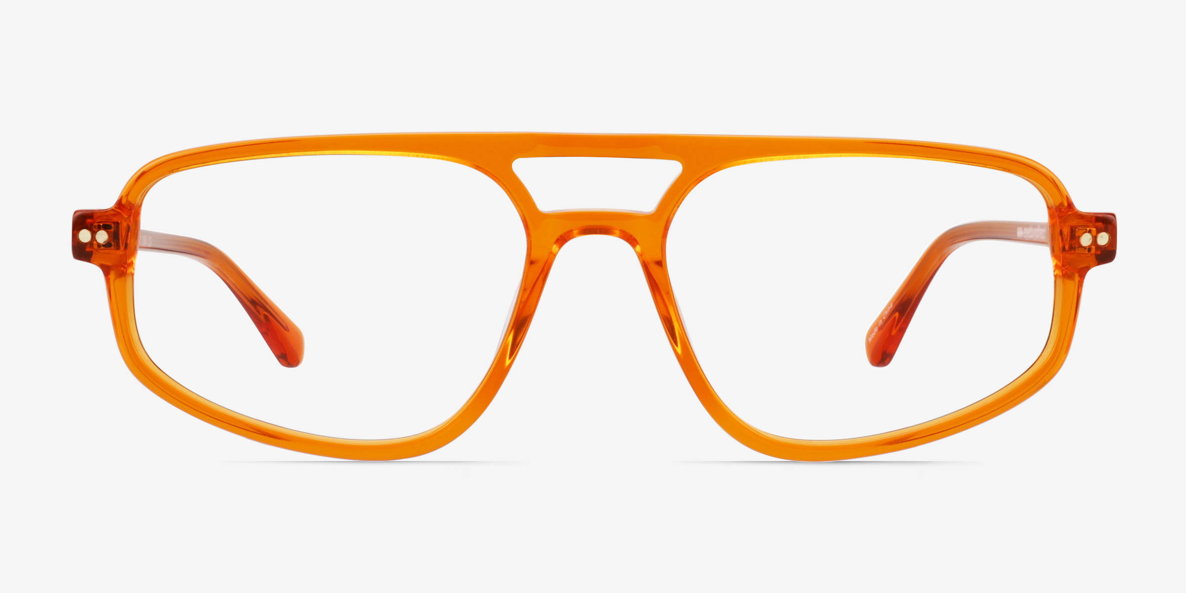 Meditate Crystal Orange AcétateMontures de lunettes de vue d'EyeBuyDirect, Vue de Face