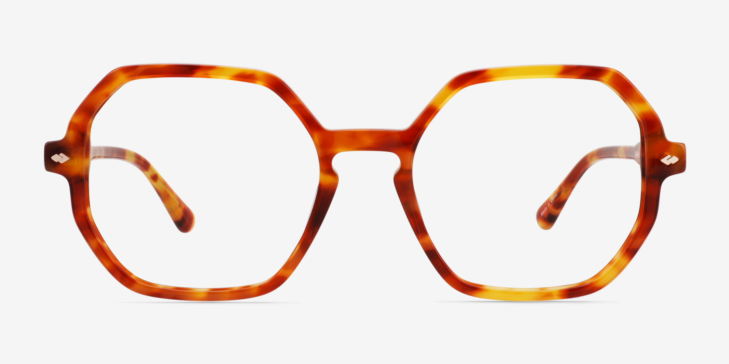 Attract Orange Tortoise AcétateMontures de lunettes de vue d'EyeBuyDirect, Vue de Face
