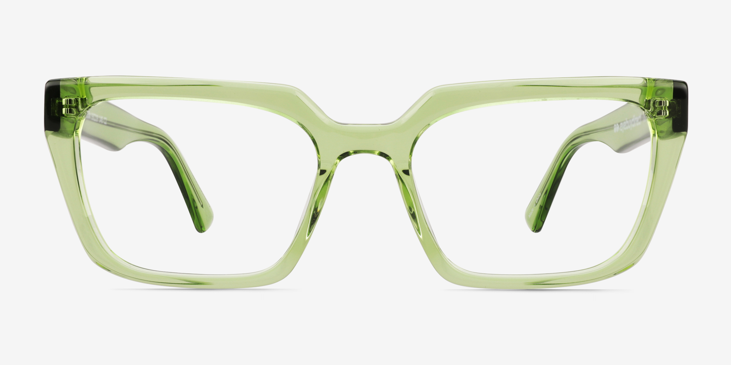 Wisdom Crystal Green AcétateMontures de lunettes de vue d'EyeBuyDirect, Vue de Face