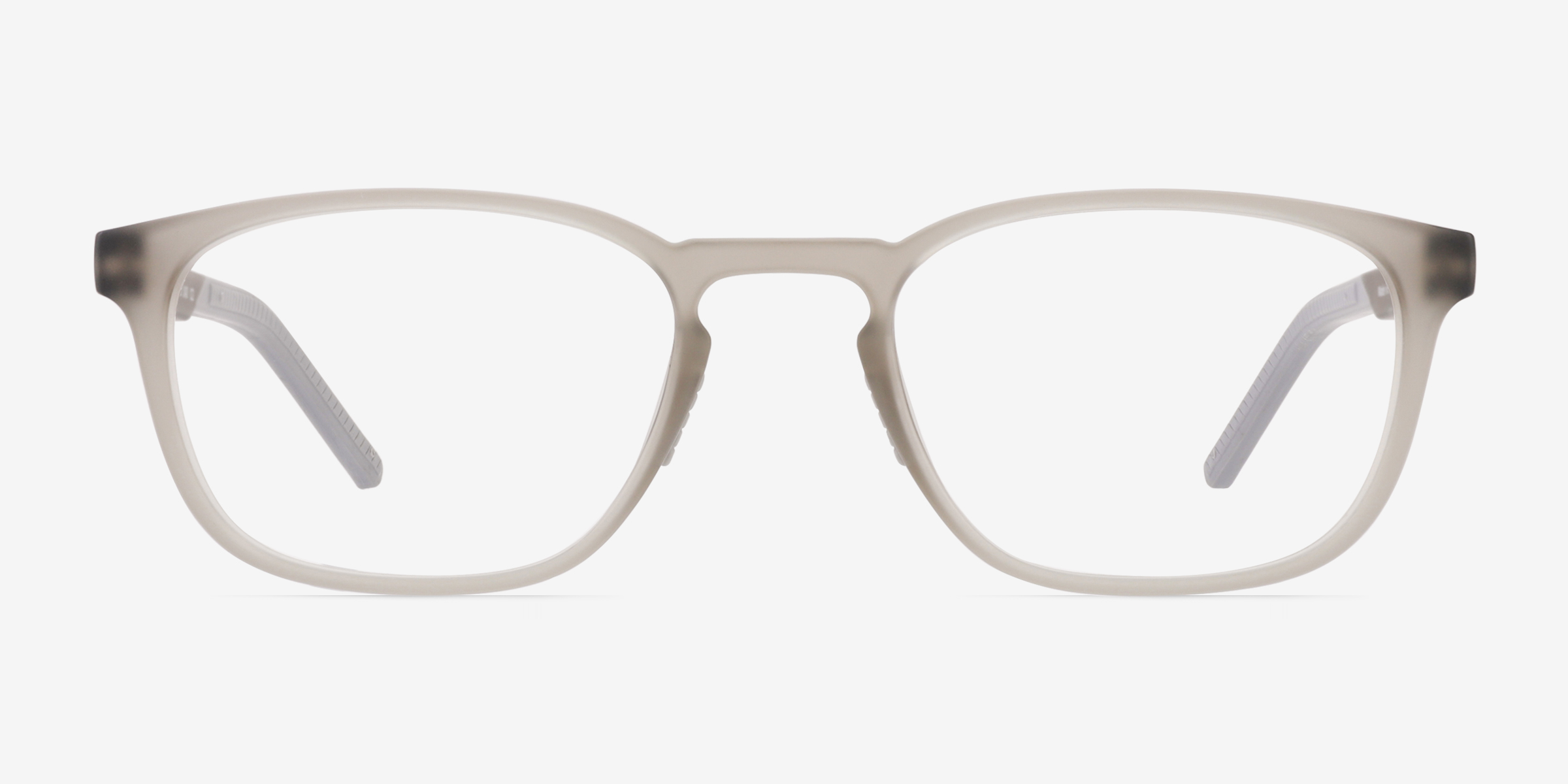 Attain Matte Crystal Gray PlastiqueMontures de lunettes de vue d'EyeBuyDirect, Vue de Face