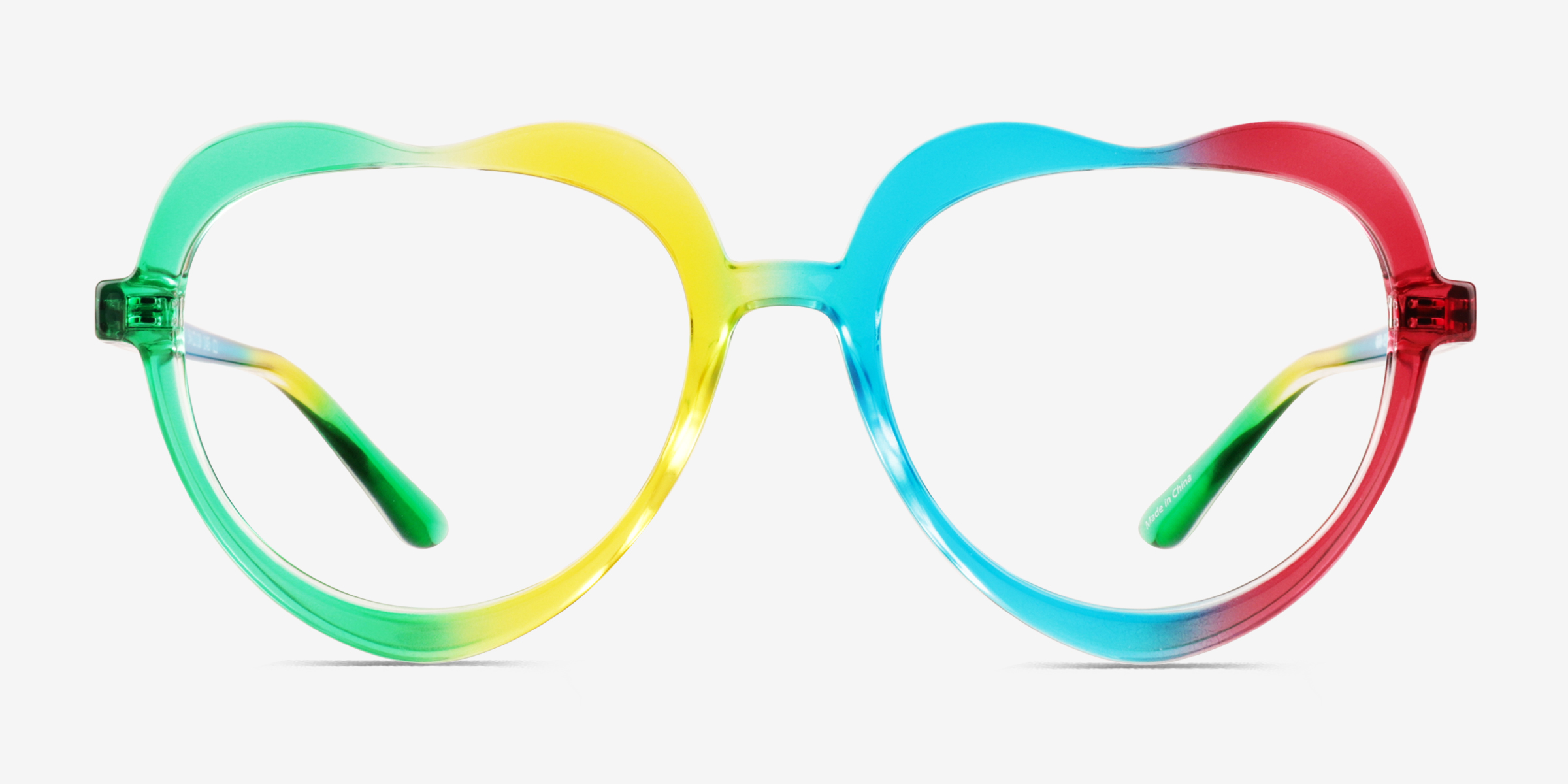 Rainbow Heart Arc-en-ciel PlastiqueMontures de lunettes de vue d'EyeBuyDirect, Vue de Face
