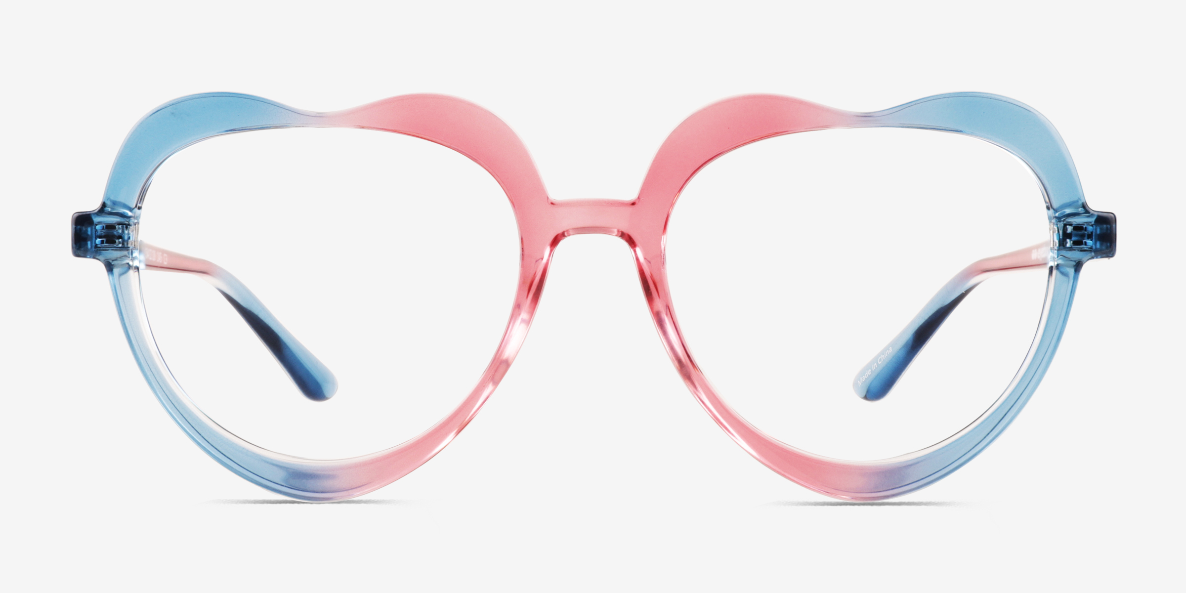 Rainbow Heart Blue Pink PlastiqueMontures de lunettes de vue d'EyeBuyDirect, Vue de Face