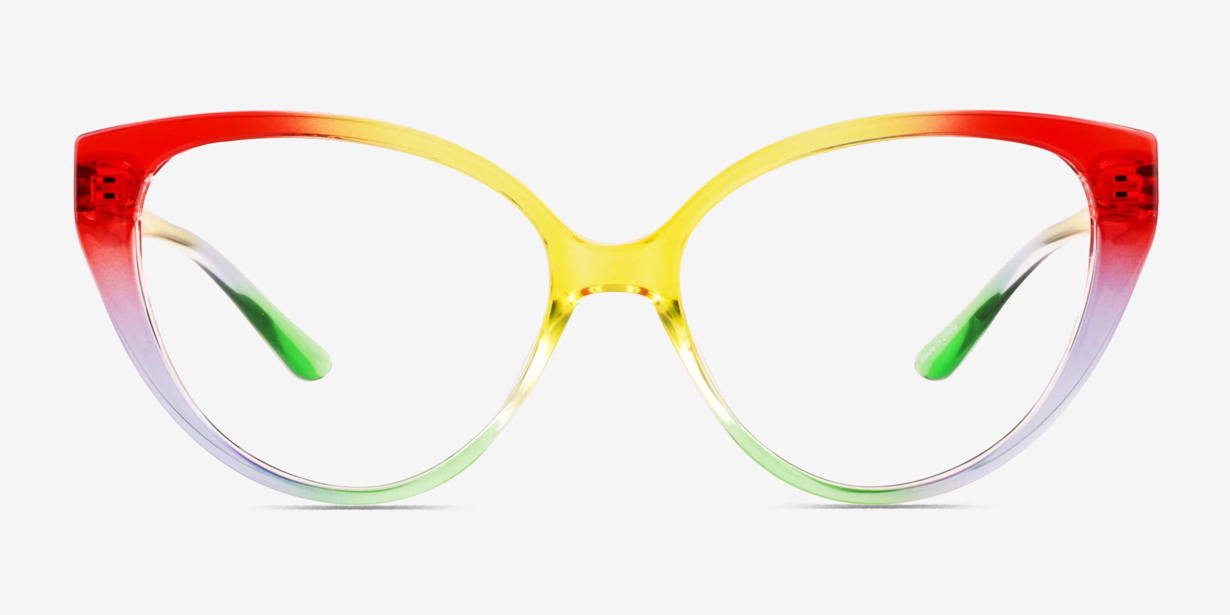 Pride On Multicolore PlastiqueMontures de lunettes de vue d'EyeBuyDirect, Vue de Face