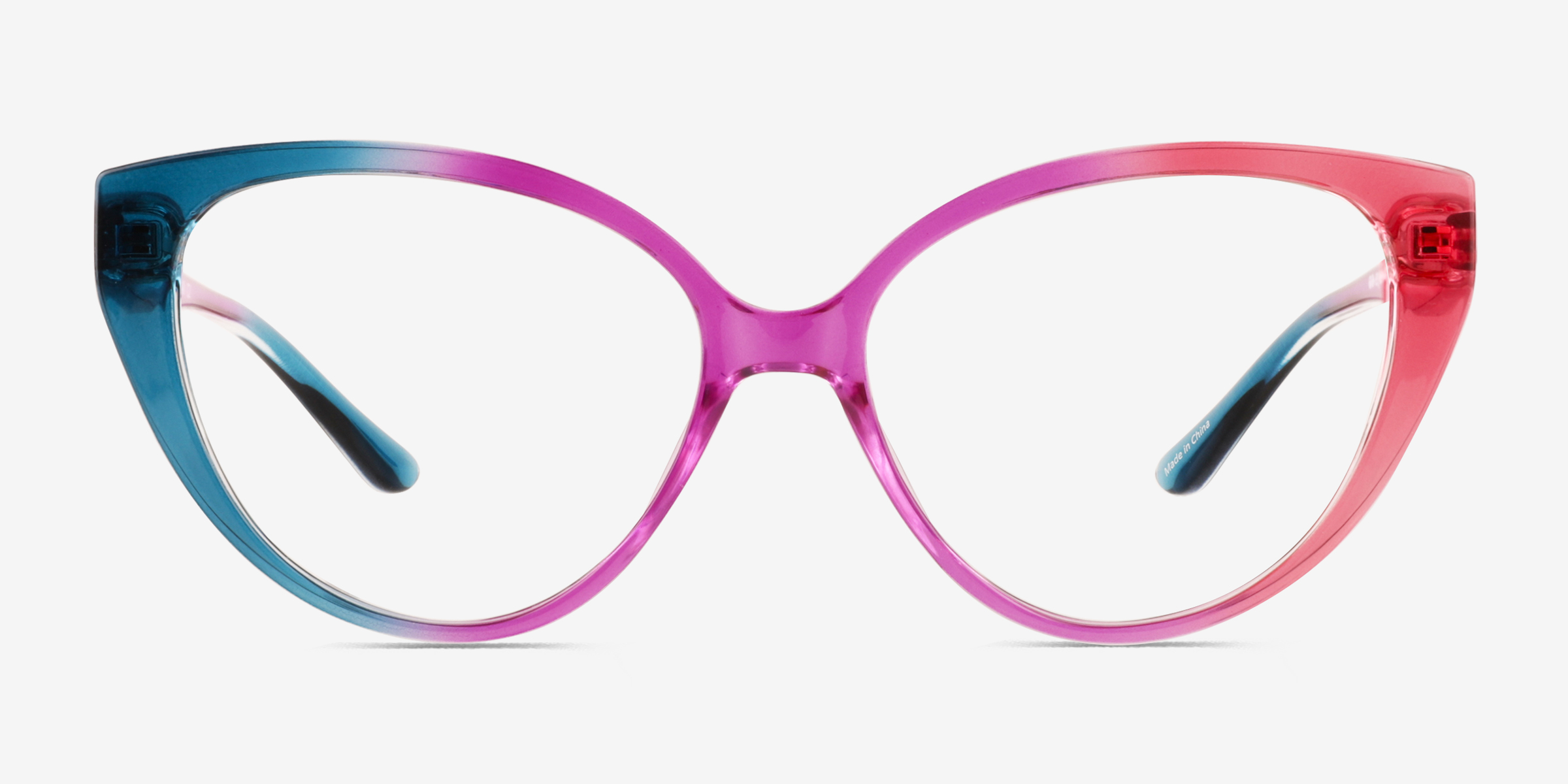 Pride On Purple Pink Rainbow PlastiqueMontures de lunettes de vue d'EyeBuyDirect, Vue de Face