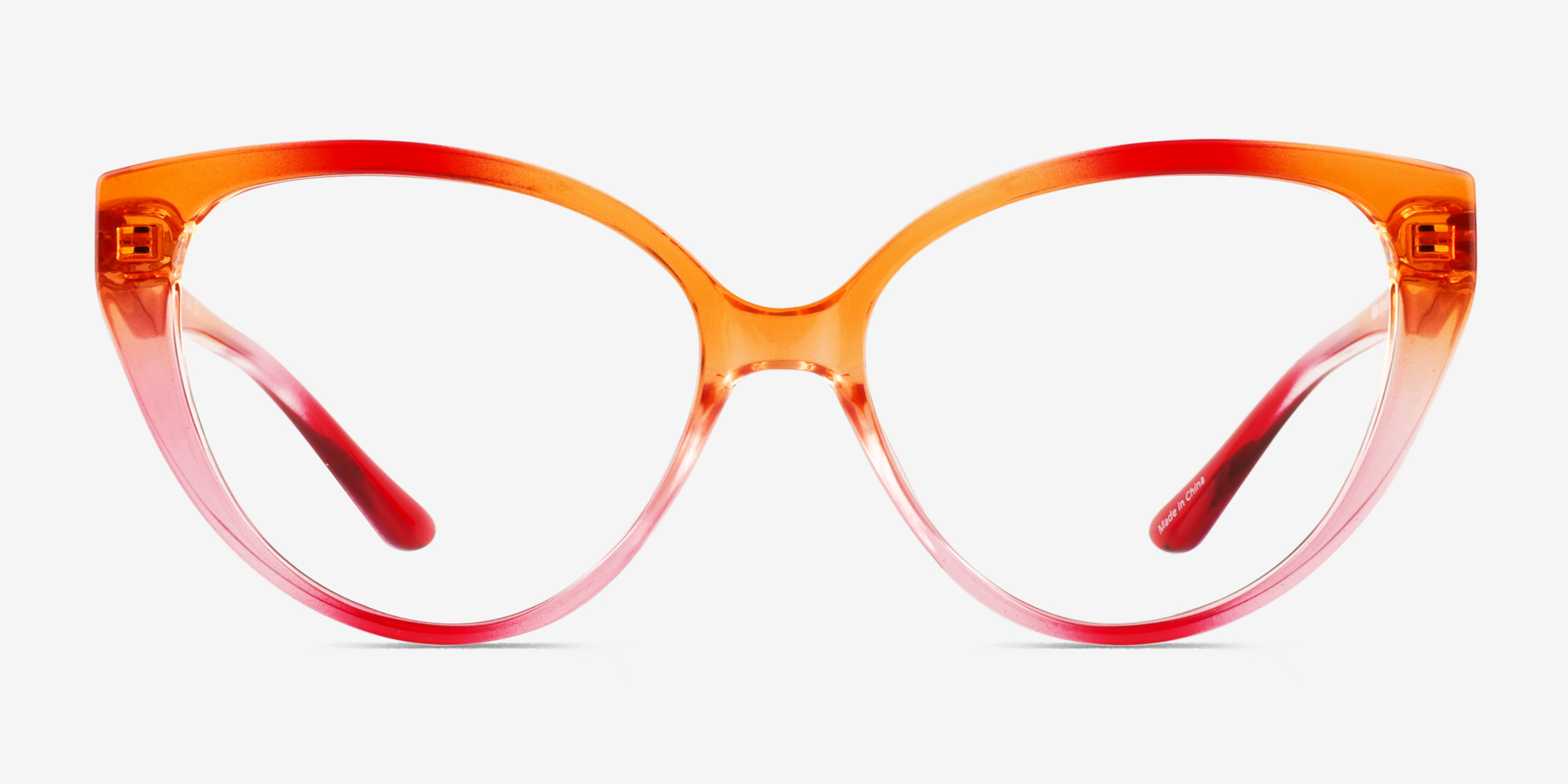 Pride On Orange Pink PlastiqueMontures de lunettes de vue d'EyeBuyDirect, Vue de Face