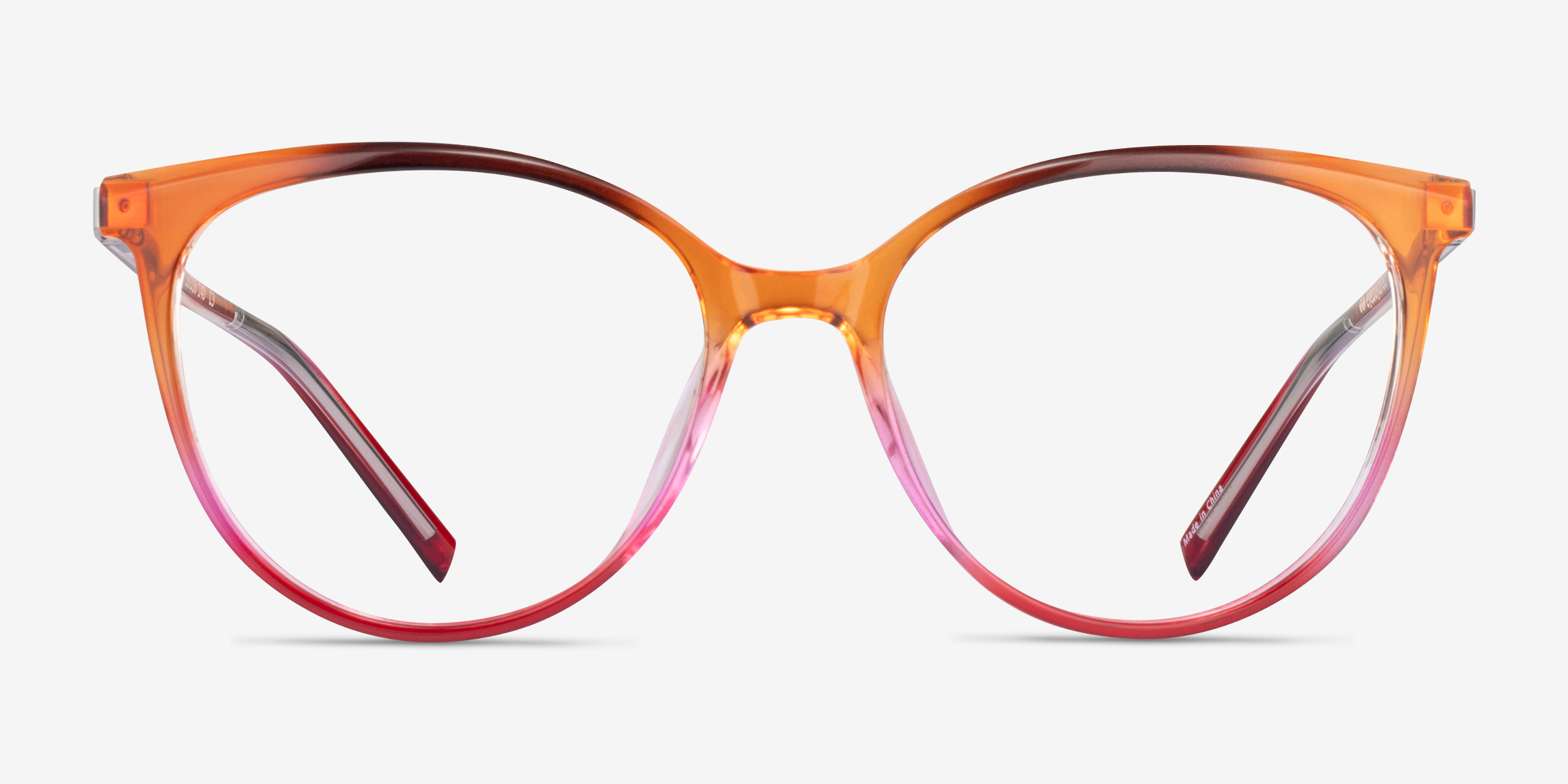 Positivity Orange Pink PlastiqueMontures de lunettes de vue d'EyeBuyDirect, Vue de Face