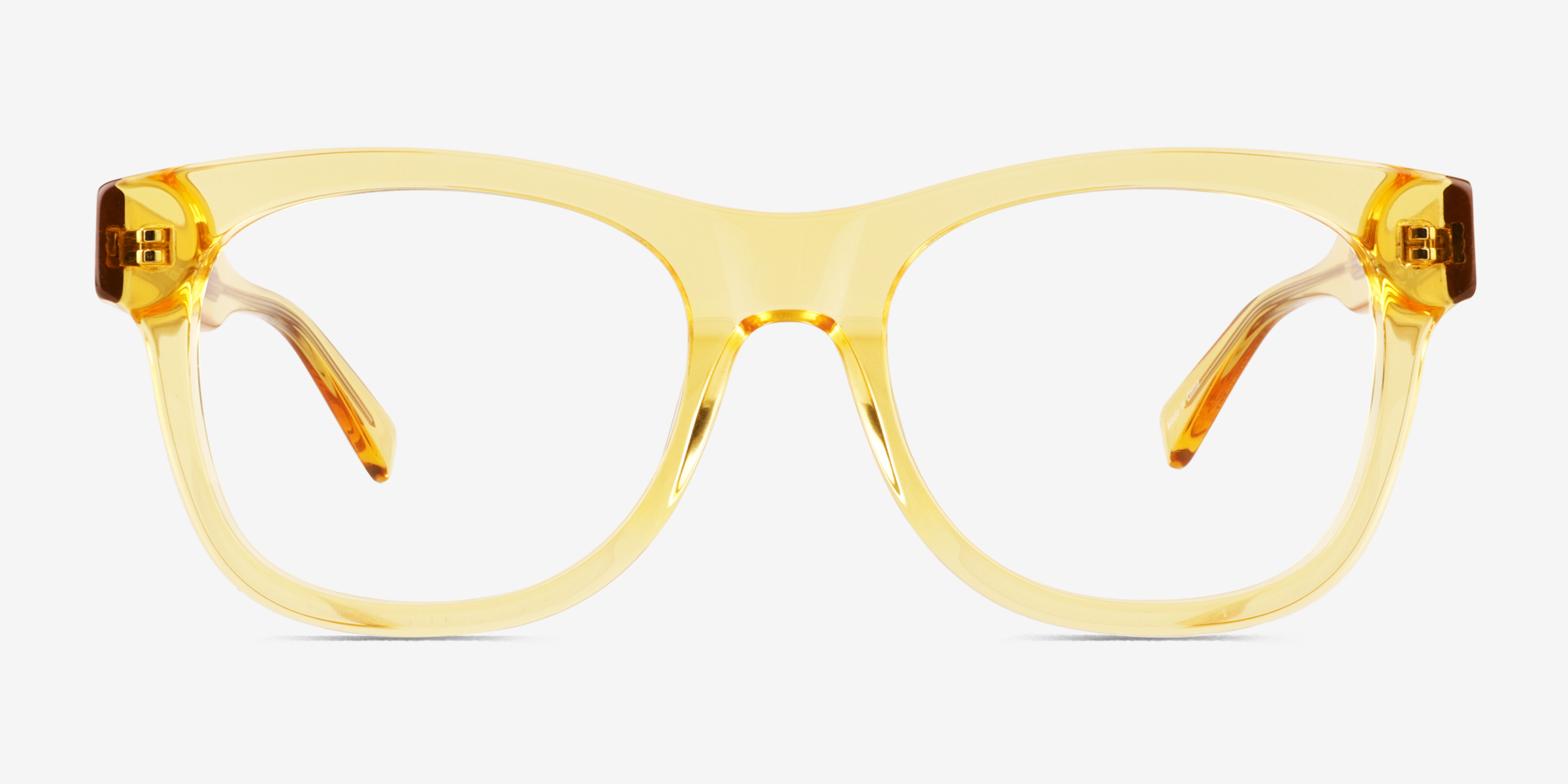 Abe Clear Yellow AcétateMontures de lunettes de vue d'EyeBuyDirect, Vue de Face