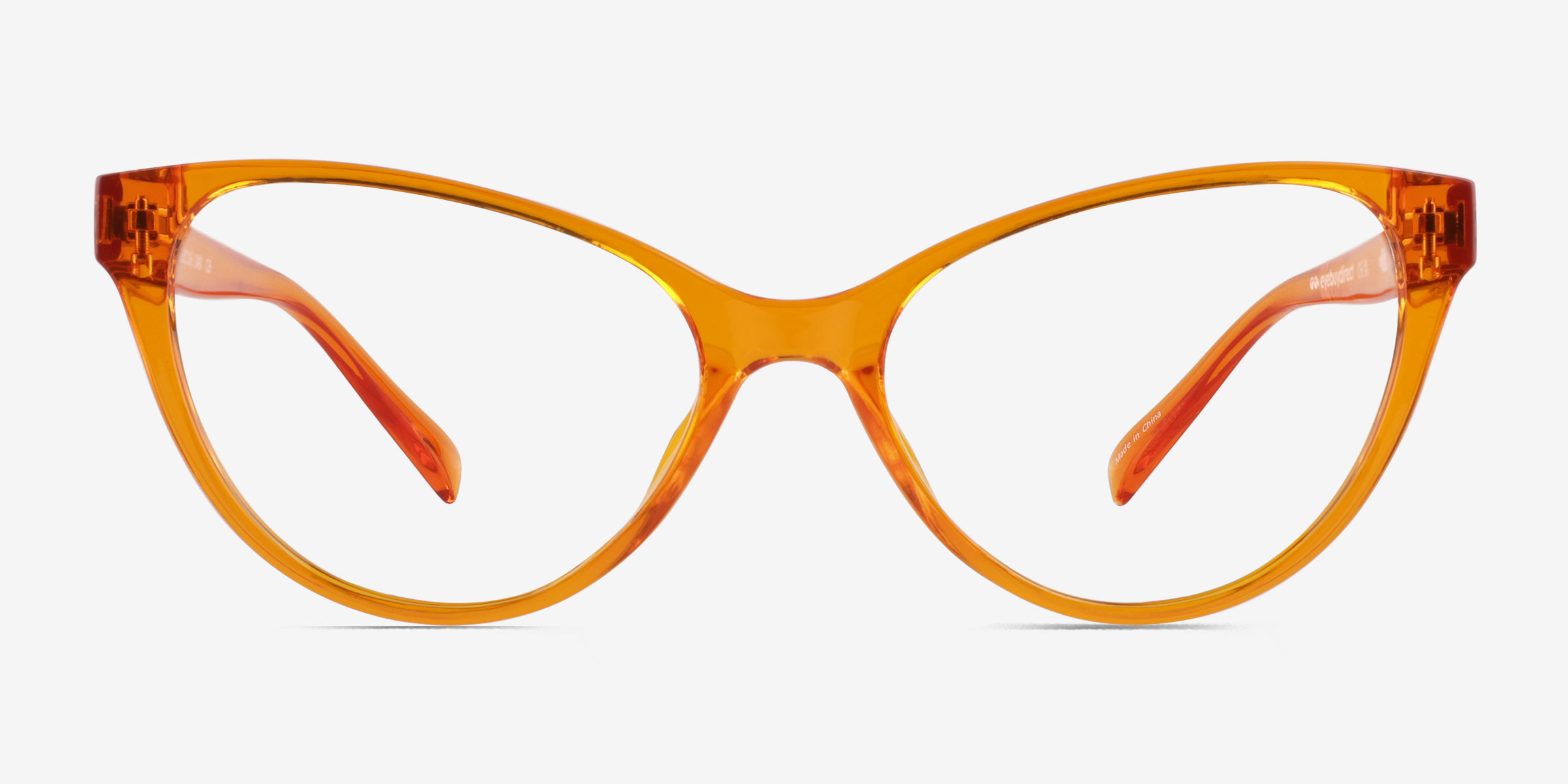 Lantana Clear Orange PlastiqueMontures de lunettes de vue d'EyeBuyDirect, Vue de Face