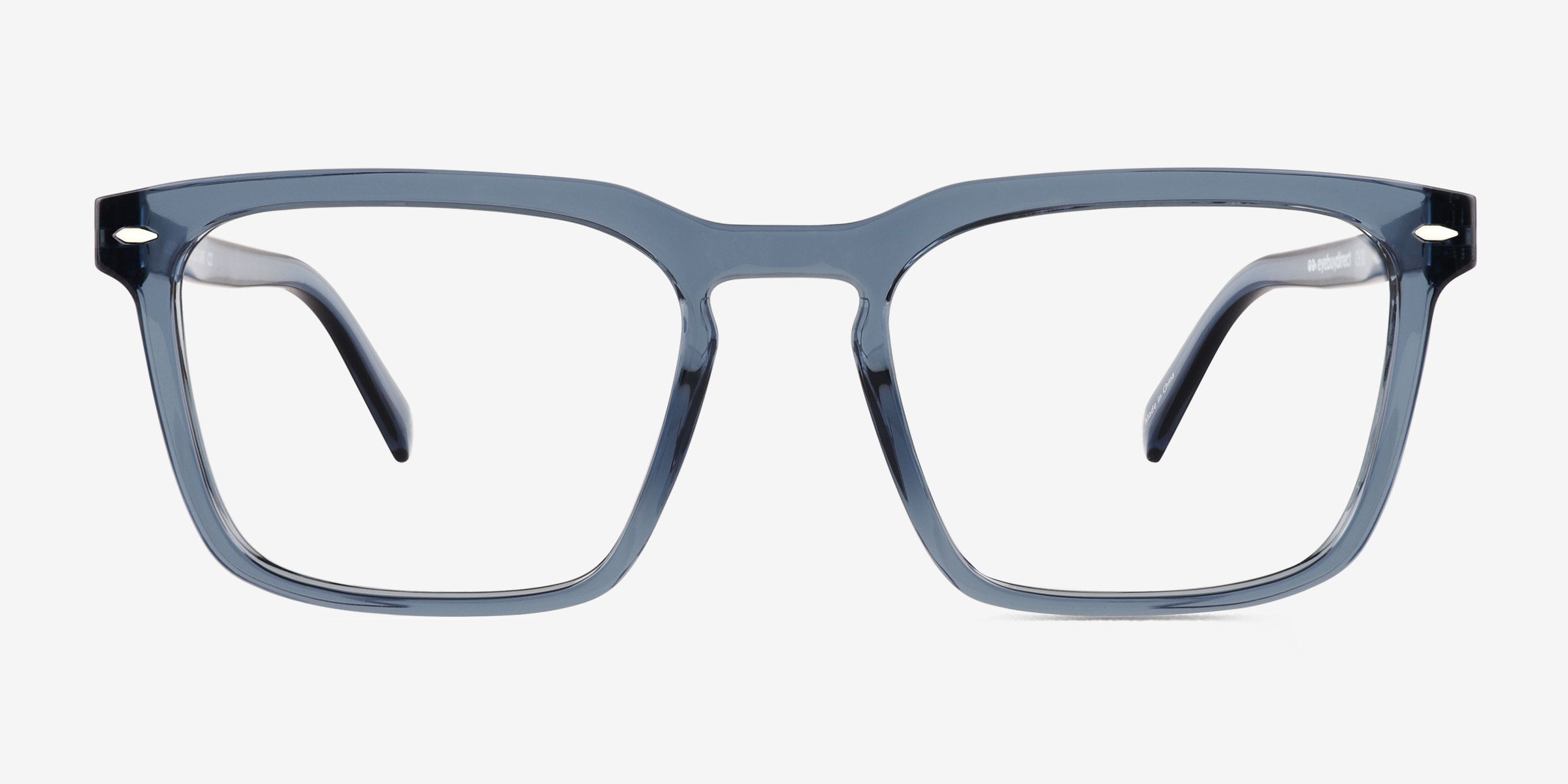 Cloudburst Clear Gray PlastiqueMontures de lunettes de vue d'EyeBuyDirect, Vue de Face
