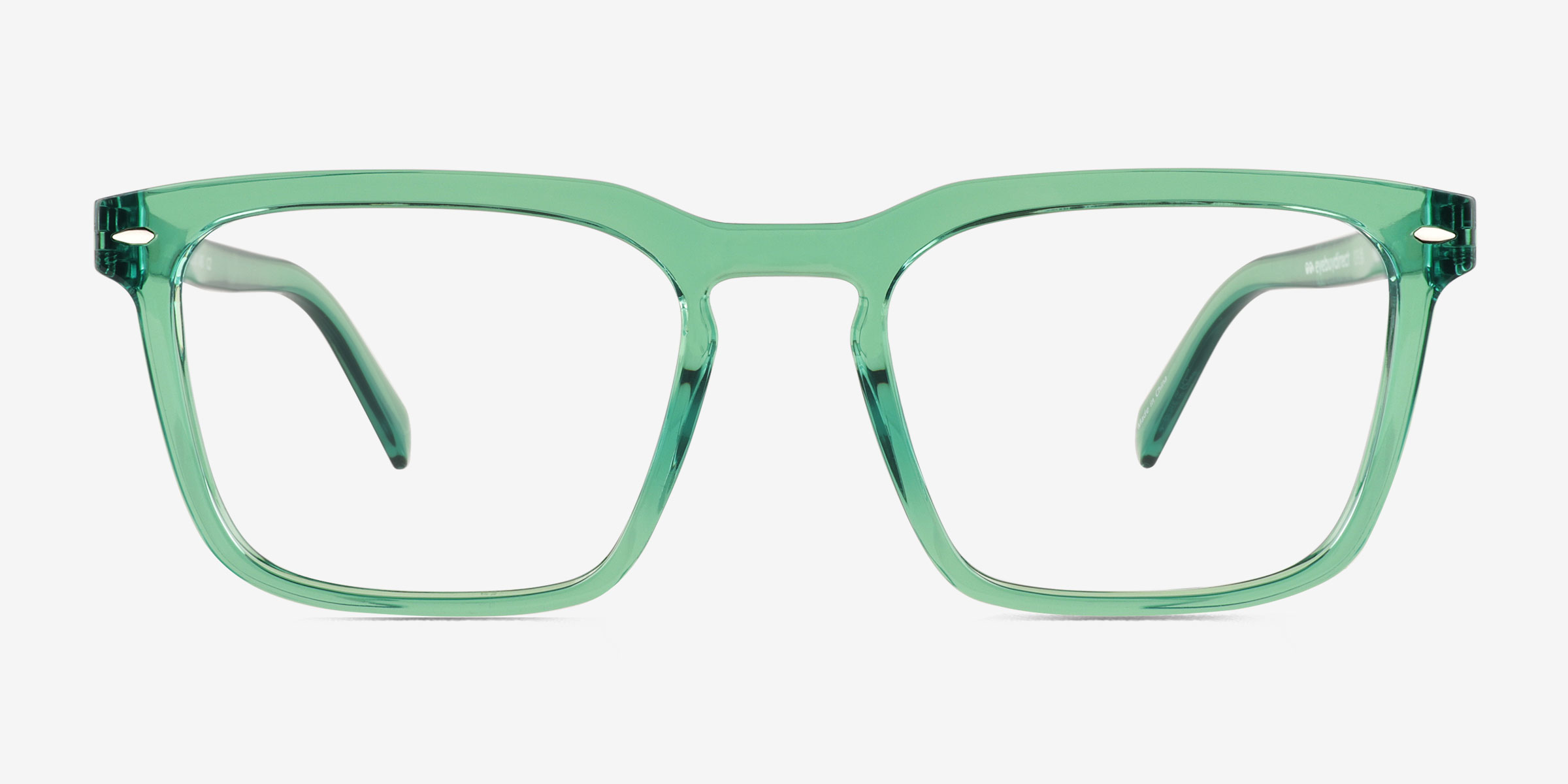 Cloudburst Clear Green PlastiqueMontures de lunettes de vue d'EyeBuyDirect, Vue de Face