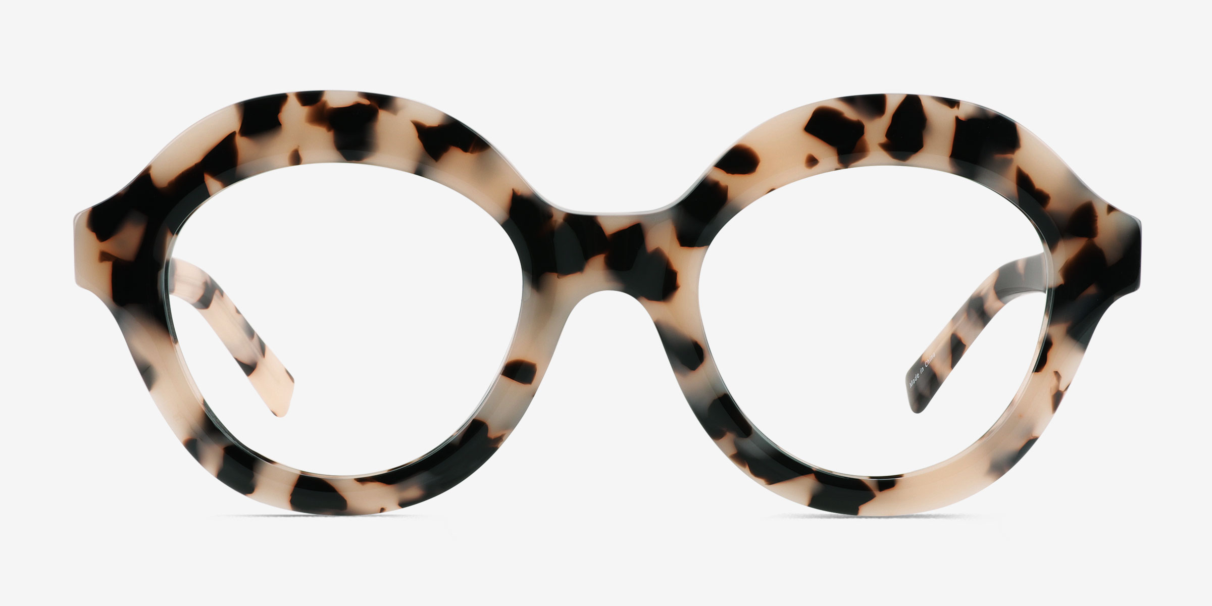 Magritte Écaille ivoire Éco-responsableMontures de lunettes de vue d'EyeBuyDirect, Vue de Face