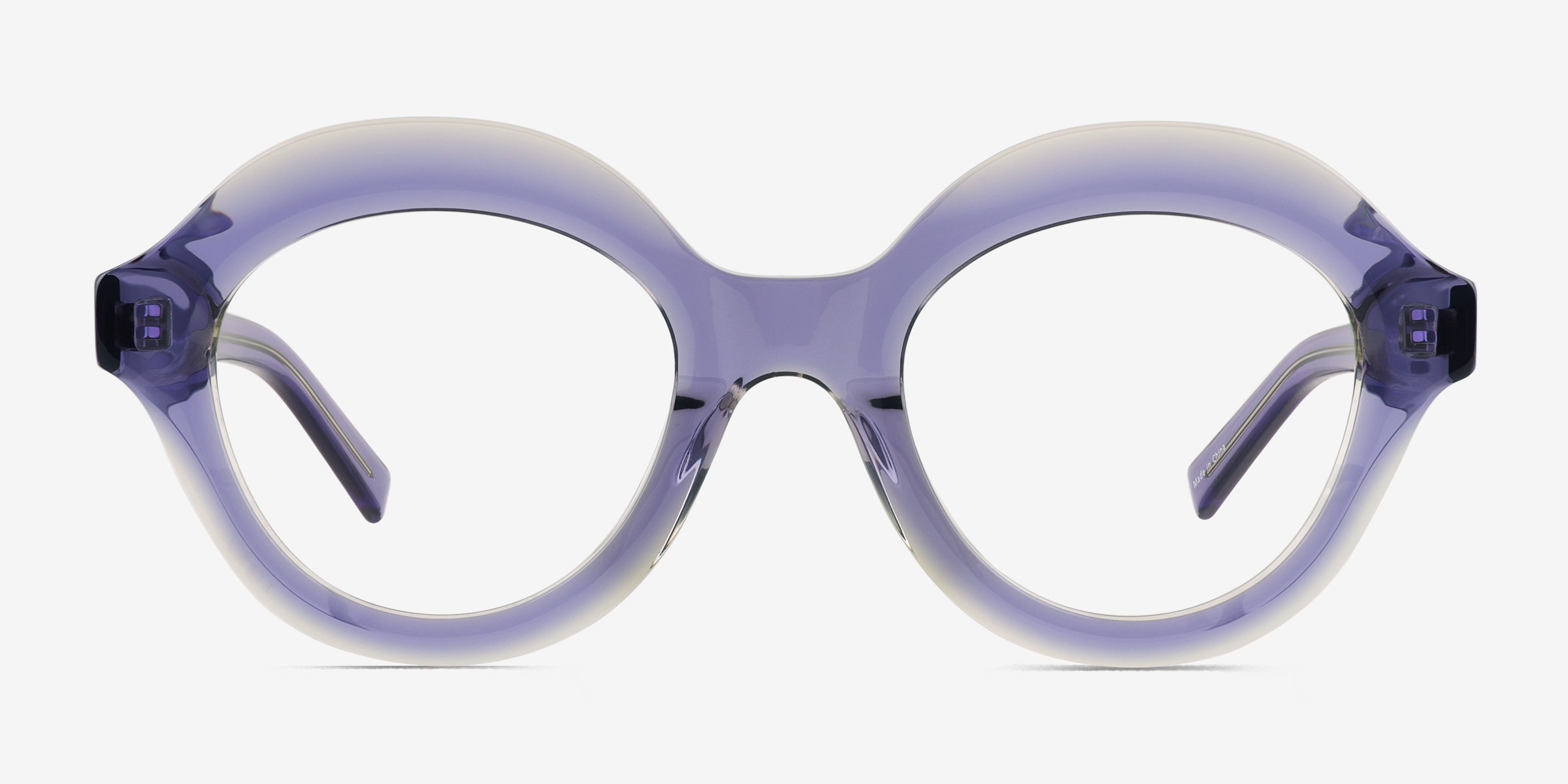 Magritte Clear Purple Éco-responsableMontures de lunettes de vue d'EyeBuyDirect, Vue de Face