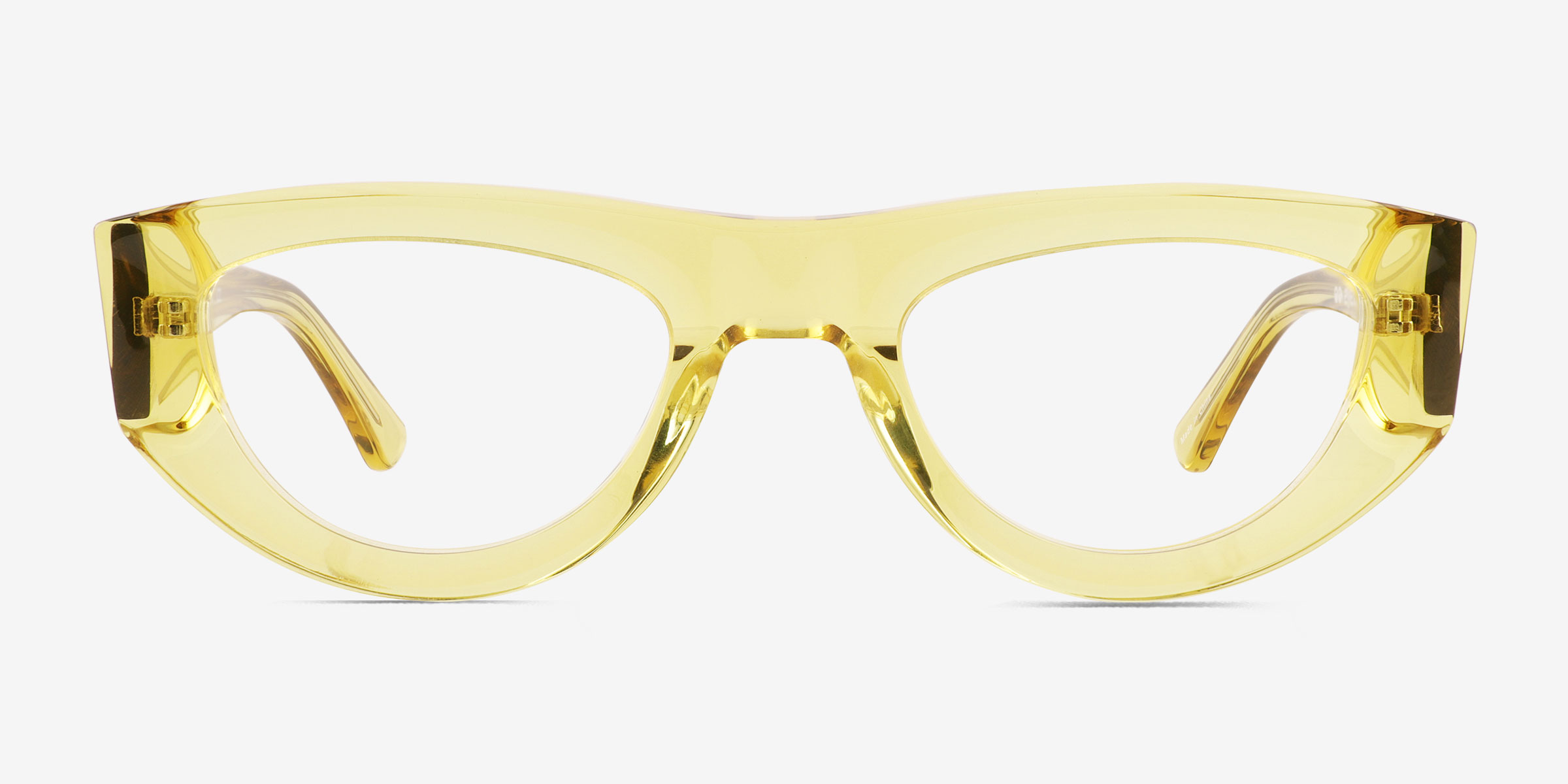 Miro Clear Yellow Éco-responsableMontures de lunettes de vue d'EyeBuyDirect, Vue de Face