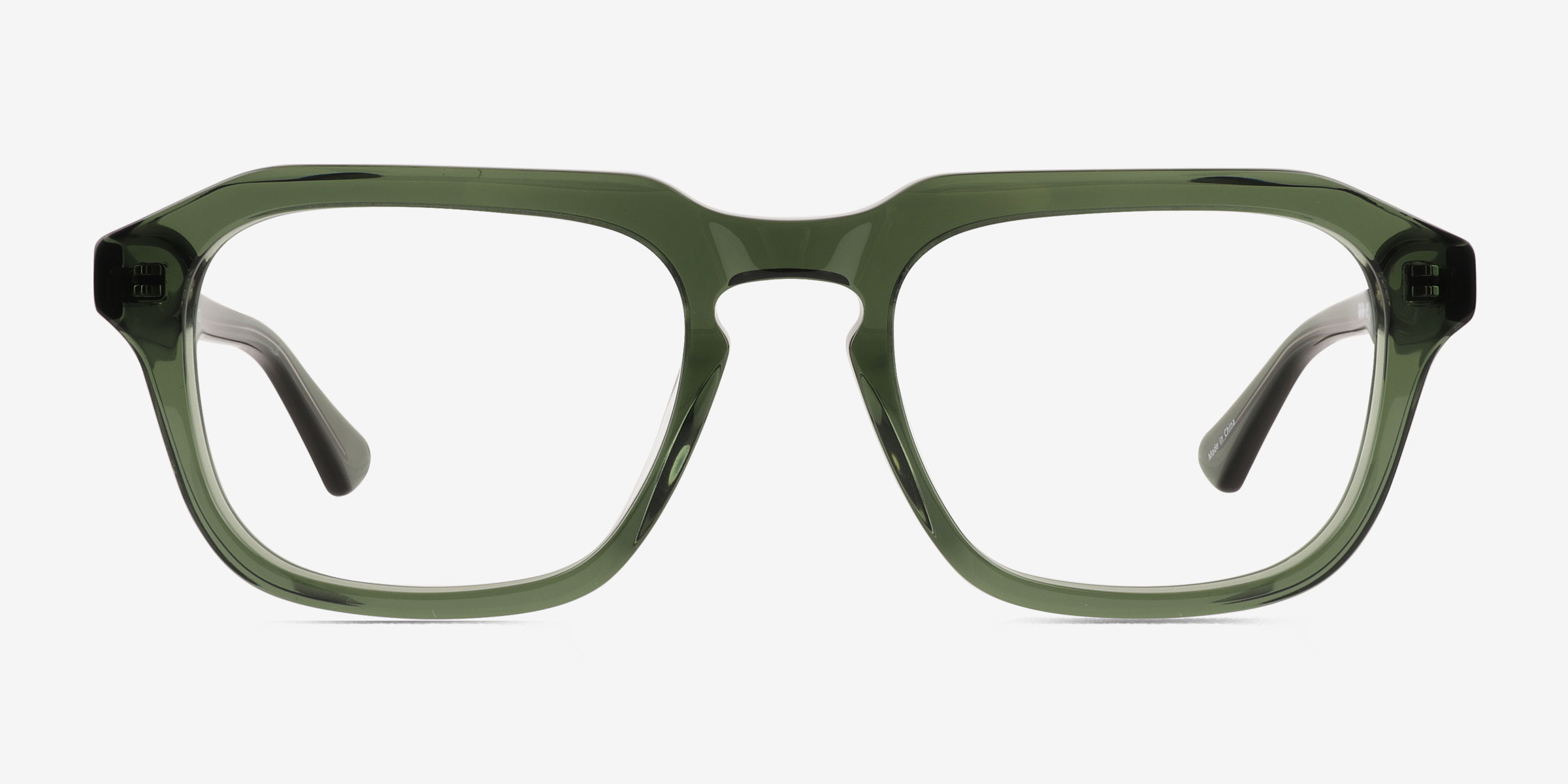 Carrington Clear Green Éco-responsableMontures de lunettes de vue d'EyeBuyDirect, Vue de Face