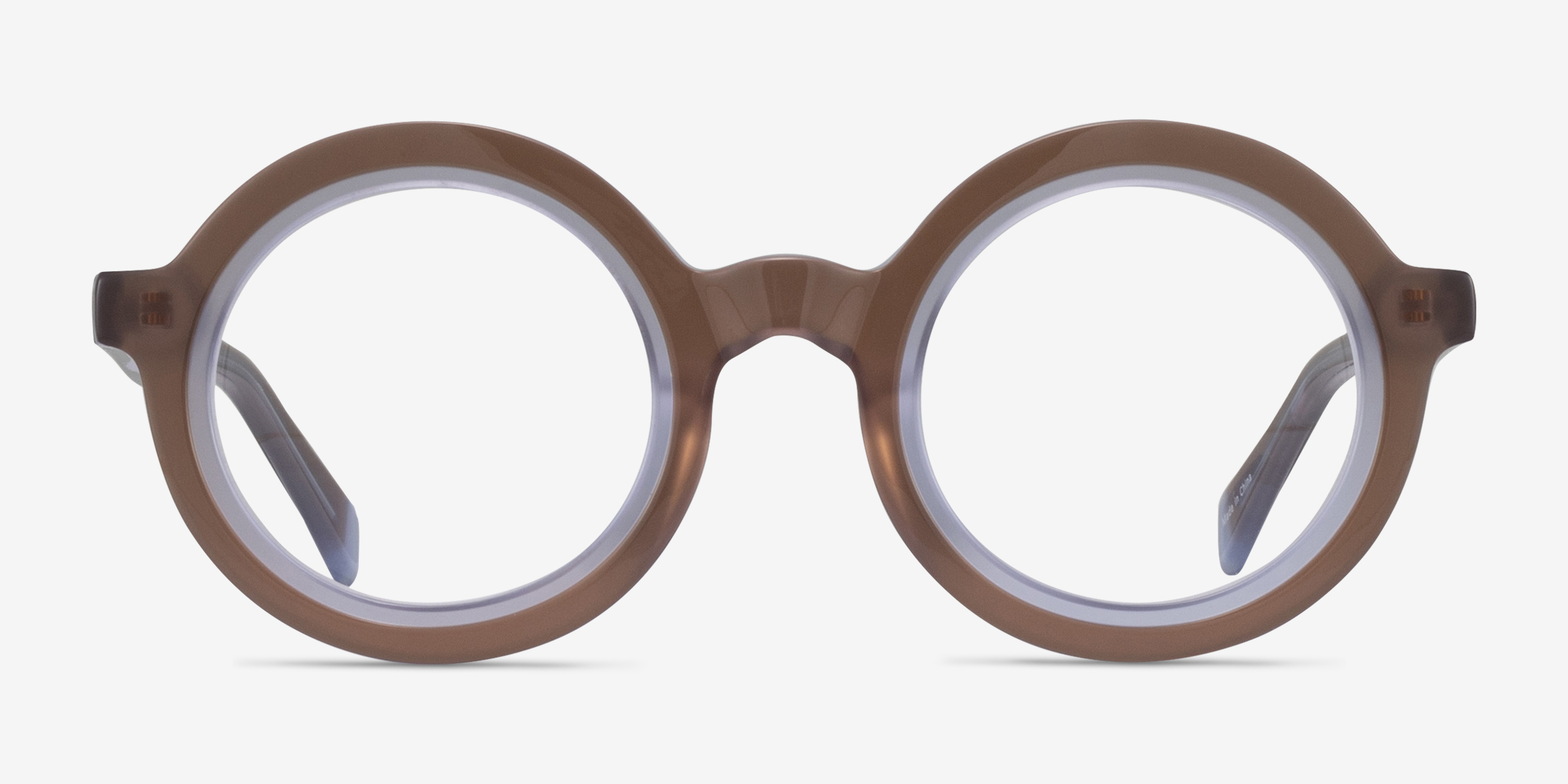 Ruckus Clear Brown AcétateMontures de lunettes de vue d'EyeBuyDirect, Vue de Face