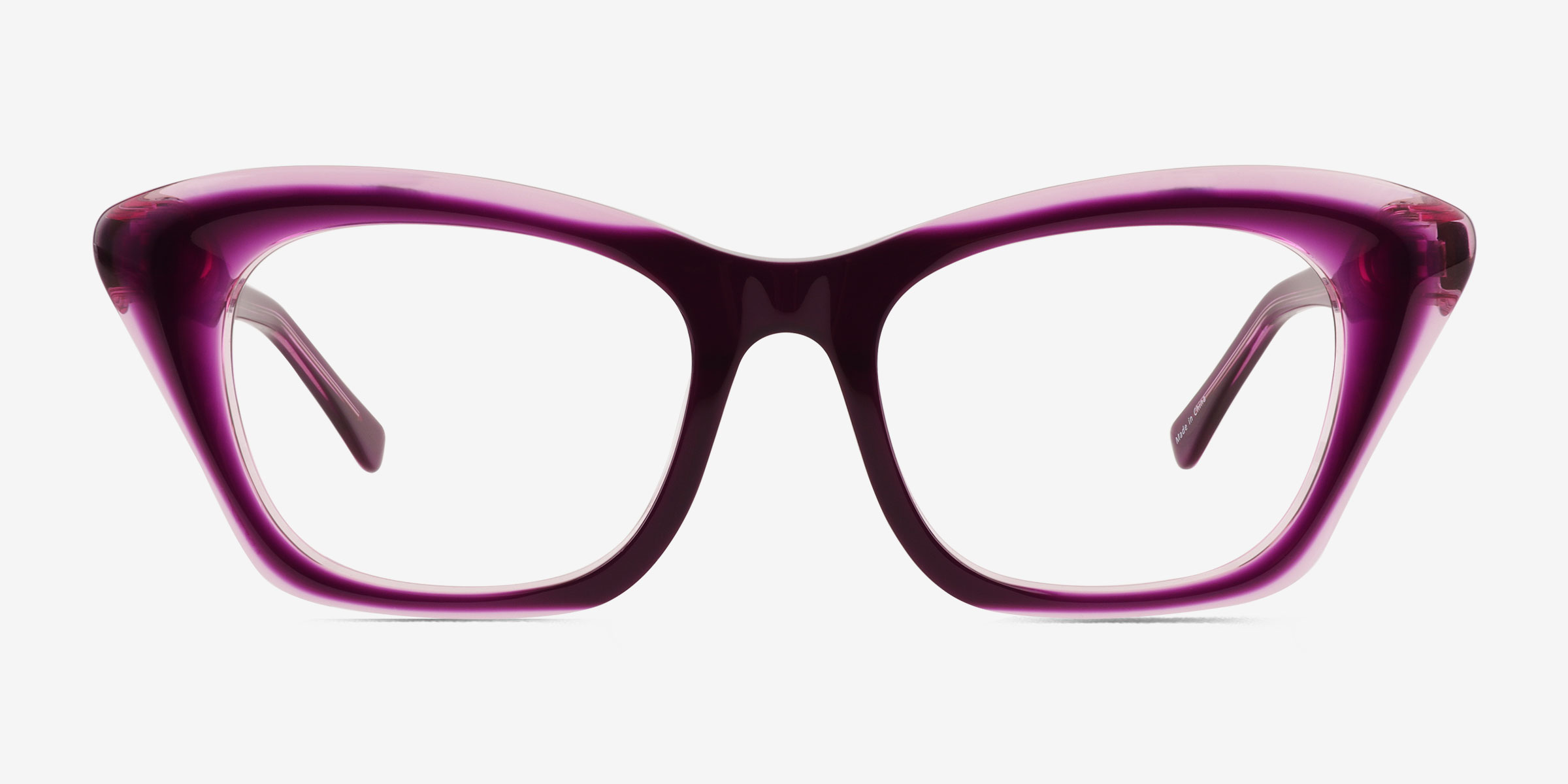 Havoc Clear Purple AcétateMontures de lunettes de vue d'EyeBuyDirect, Vue de Face