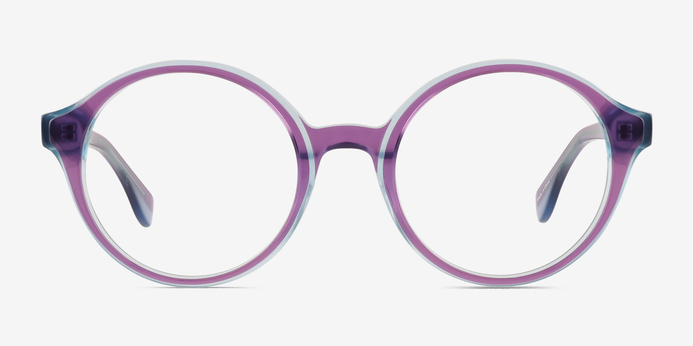 Vex Clear Purple Blue AcétateMontures de lunettes de vue d'EyeBuyDirect, Vue de Face