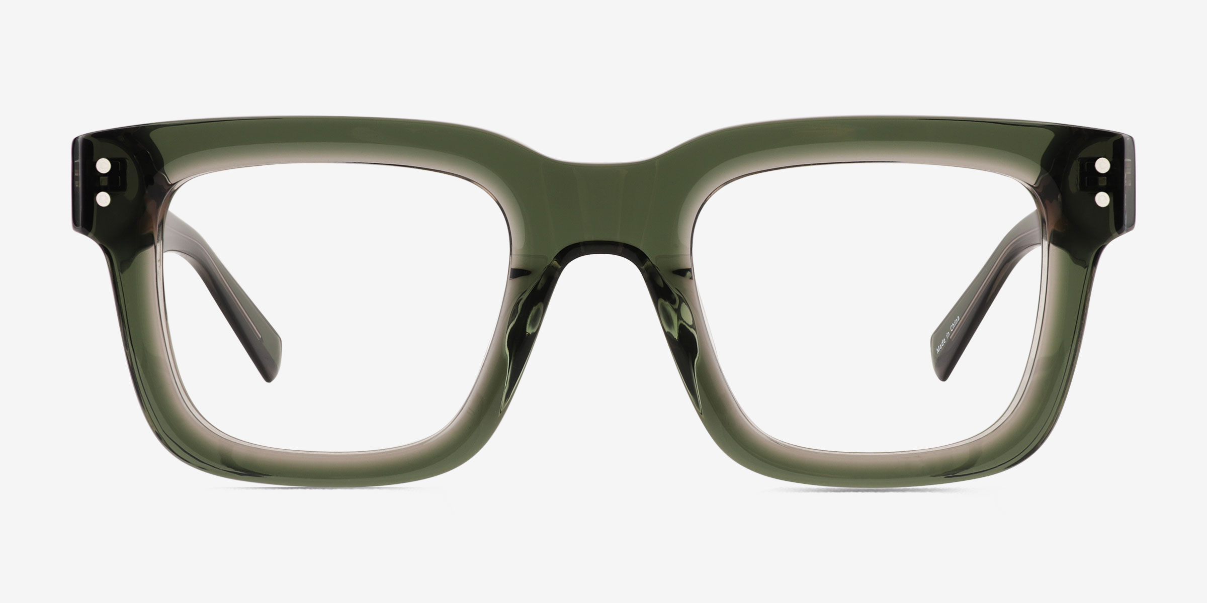 Jam Clear Green AcétateMontures de lunettes de vue d'EyeBuyDirect, Vue de Face