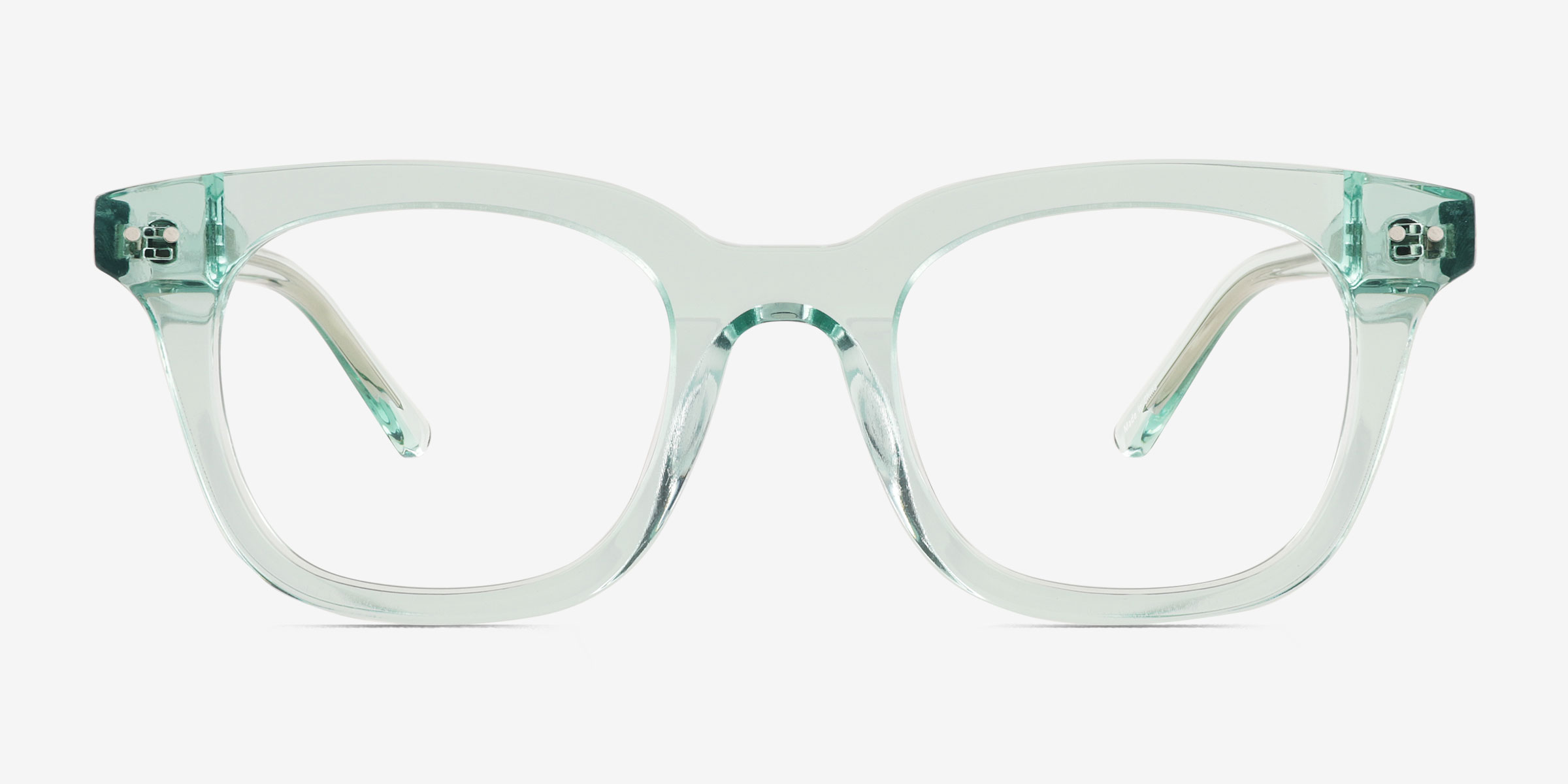 Romy Clear Green AcétateMontures de lunettes de vue d'EyeBuyDirect, Vue de Face
