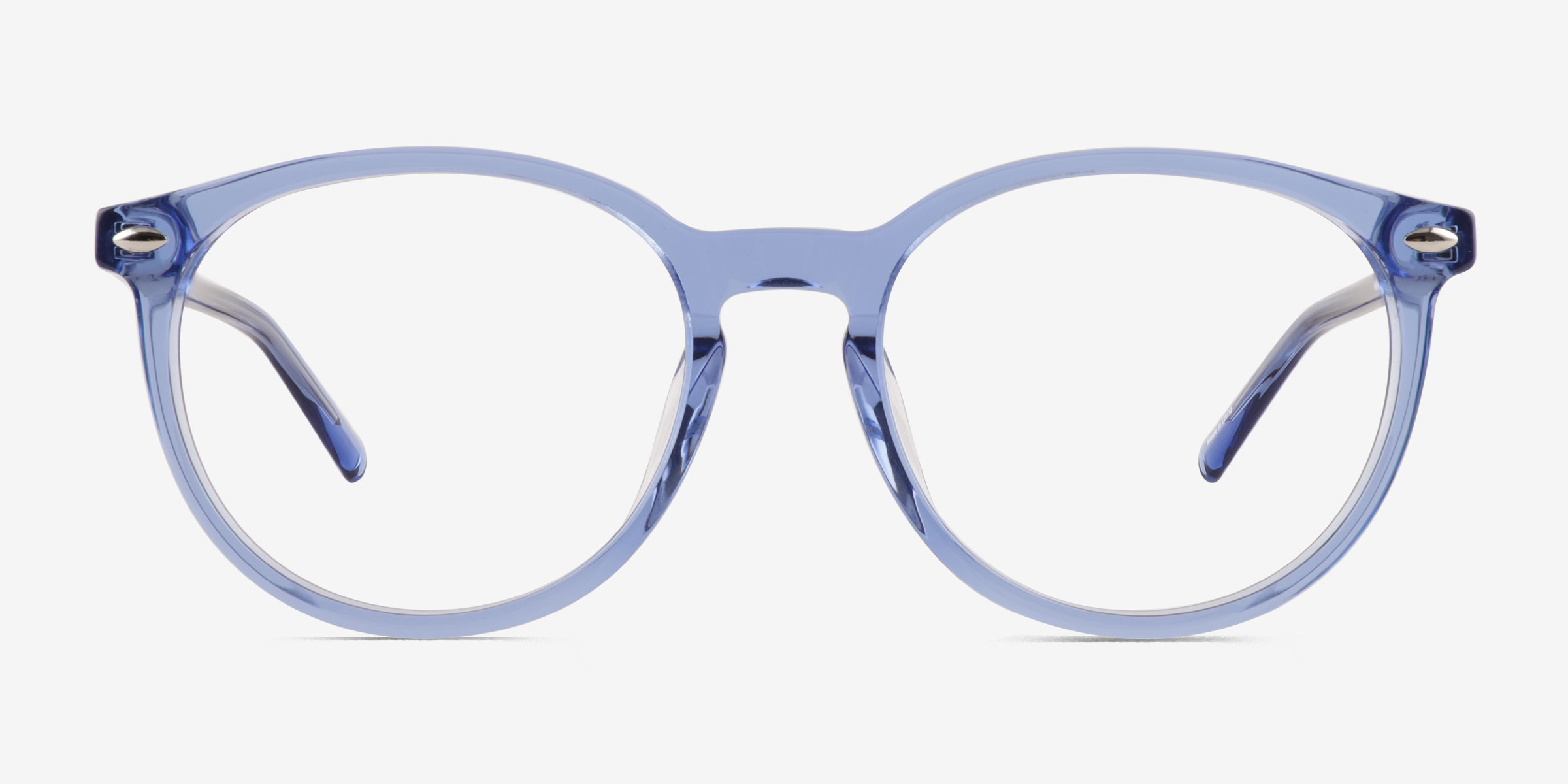 Lit Clear Blue AcétateMontures de lunettes de vue d'EyeBuyDirect, Vue de Face