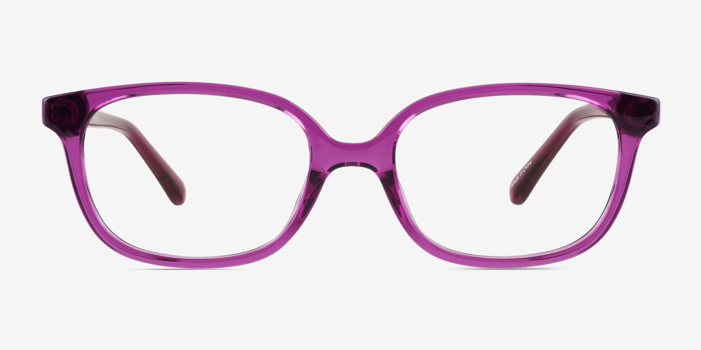 Ferb Clear Purple PlastiqueMontures de lunettes de vue d'EyeBuyDirect, Vue de Face