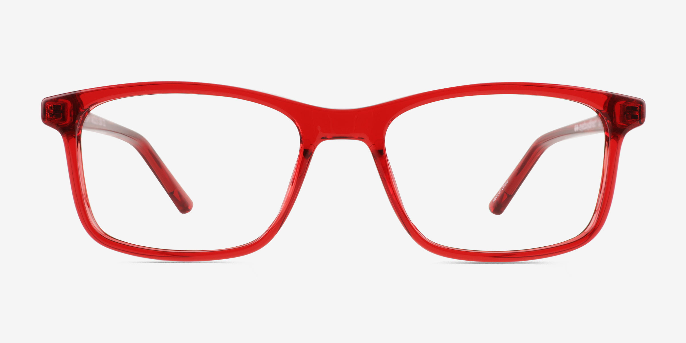 Zippy Shiny Clear Red PlastiqueMontures de lunettes de vue d'EyeBuyDirect, Vue de Face
