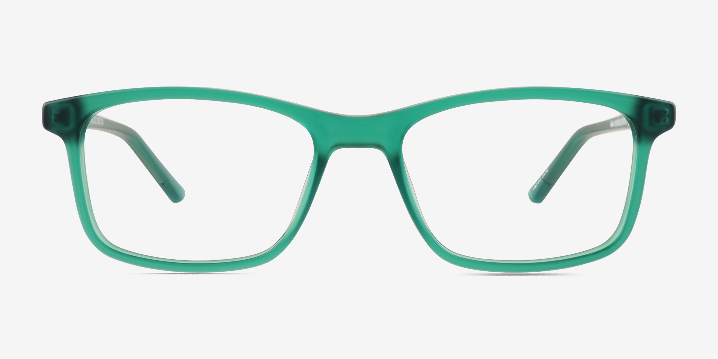 Zippy Matte Clear Green PlastiqueMontures de lunettes de vue d'EyeBuyDirect, Vue de Face