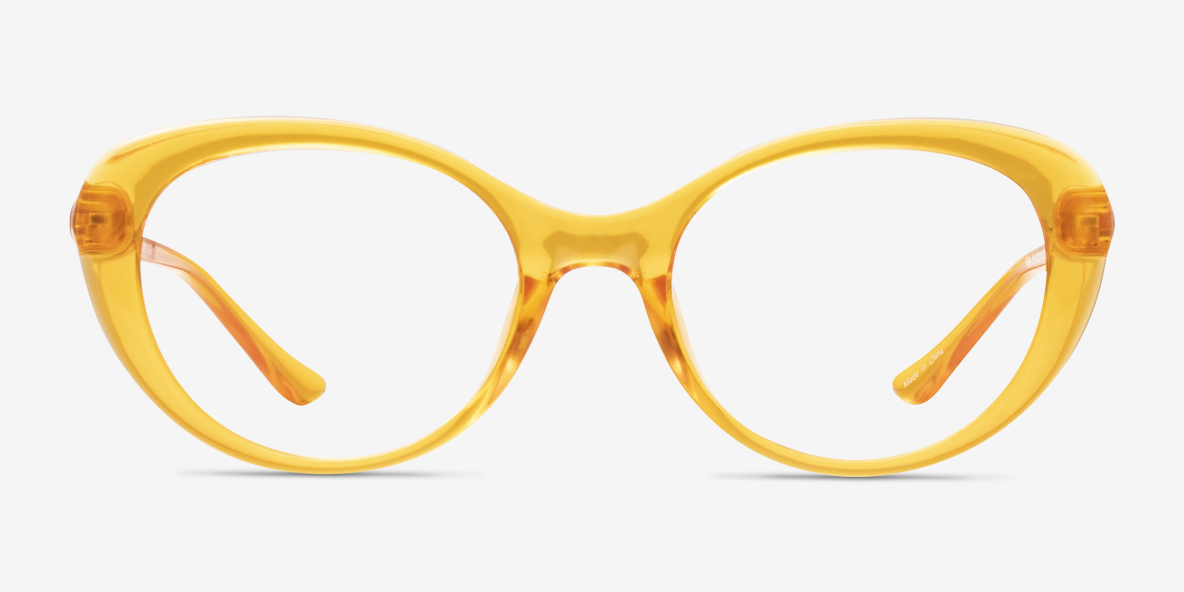 Sunburst Clear Orange PlastiqueMontures de lunettes de vue d'EyeBuyDirect, Vue de Face