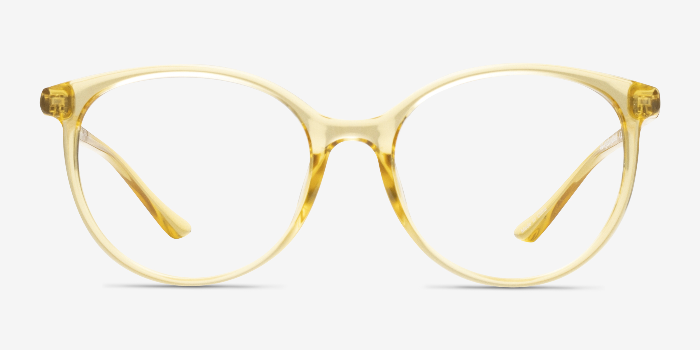 Moonglow Clear Yellow PlastiqueMontures de lunettes de vue d'EyeBuyDirect, Vue de Face