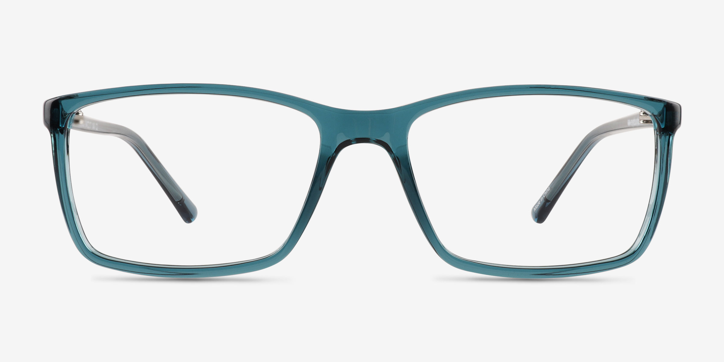 Sterling Shiny Clear Green PlastiqueMontures de lunettes de vue d'EyeBuyDirect, Vue de Face