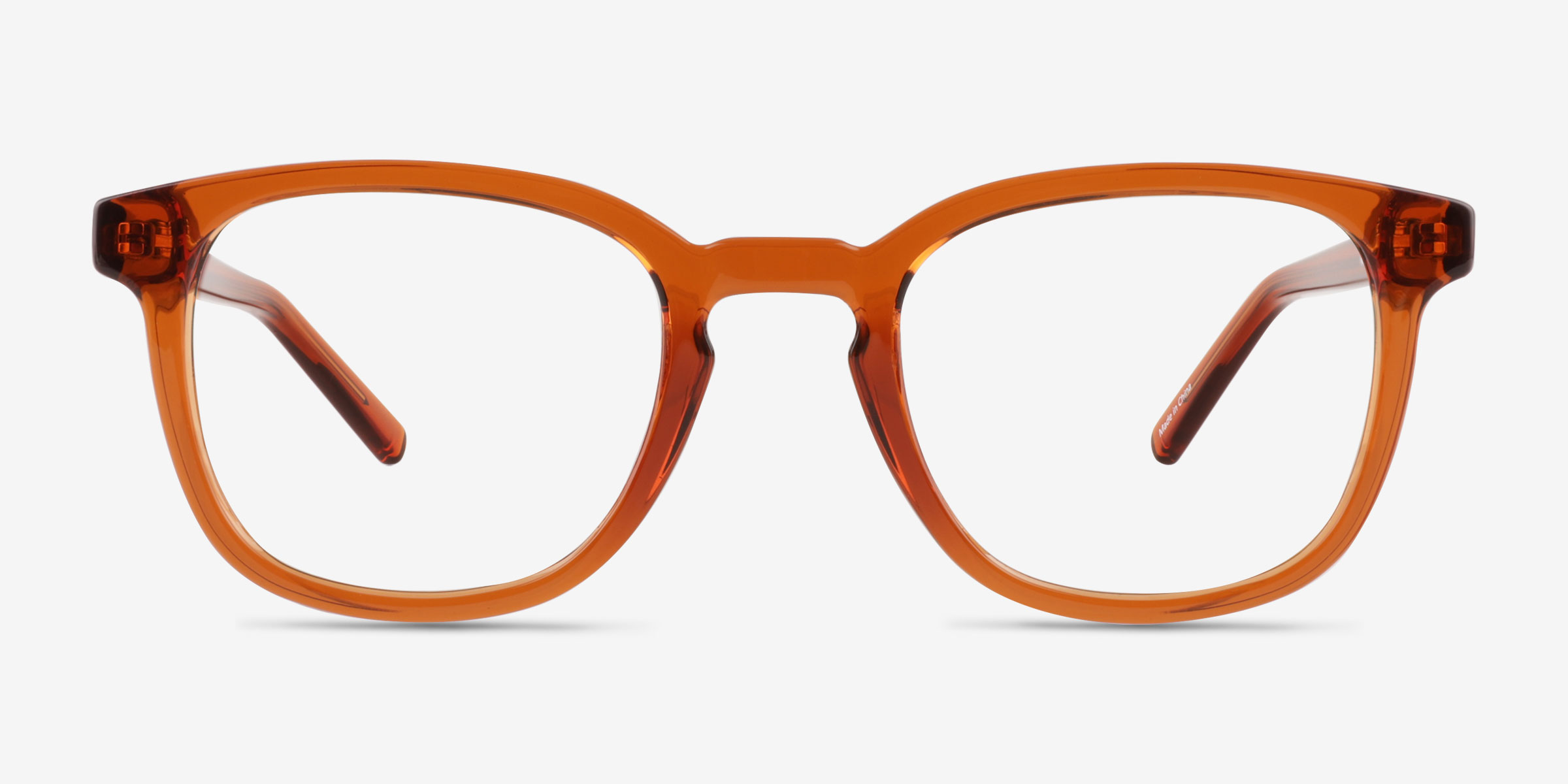 Tegan Clear Orange PlastiqueMontures de lunettes de vue d'EyeBuyDirect, Vue de Face