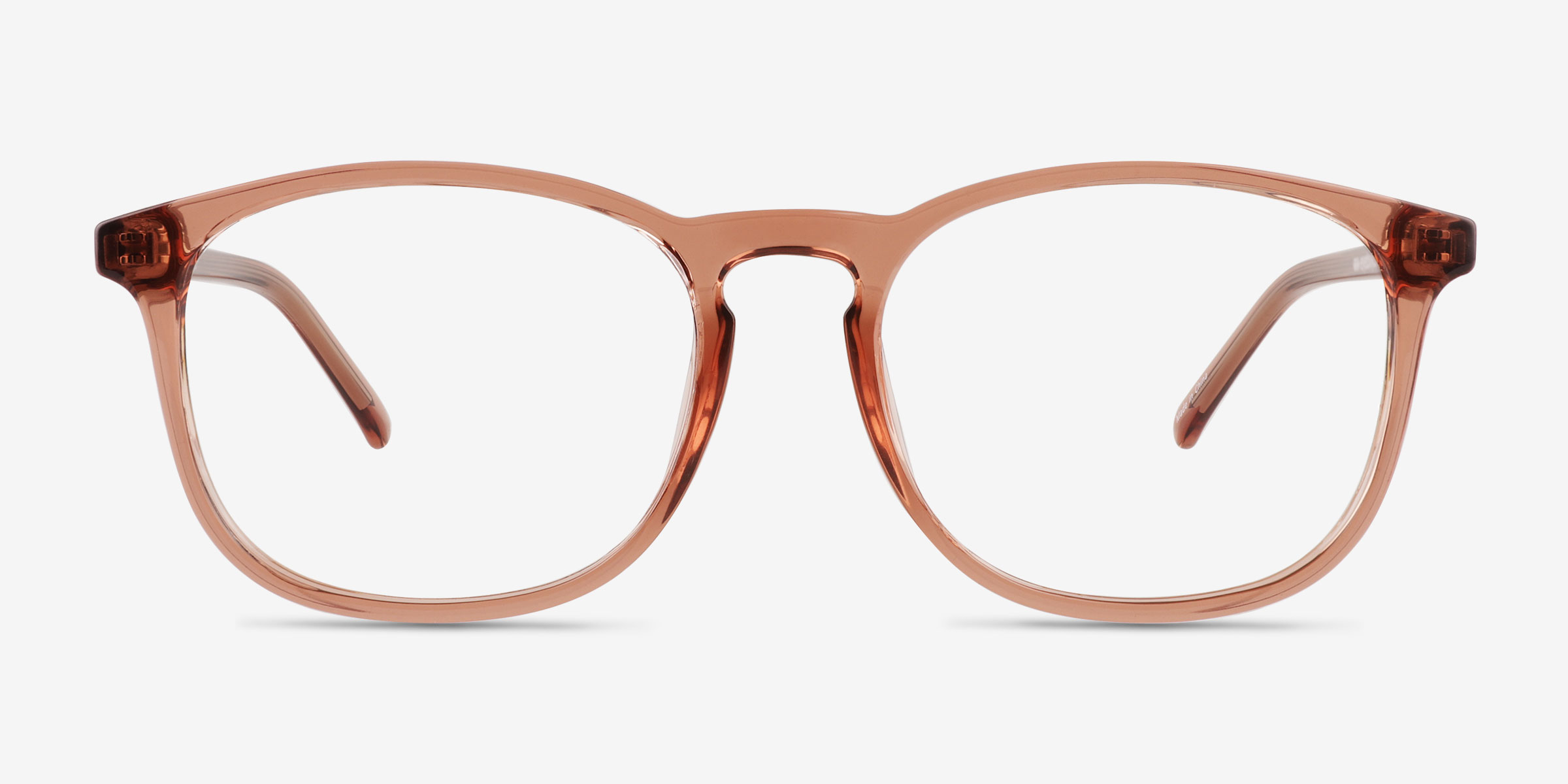 Larkin Clear Brown PlastiqueMontures de lunettes de vue d'EyeBuyDirect, Vue de Face
