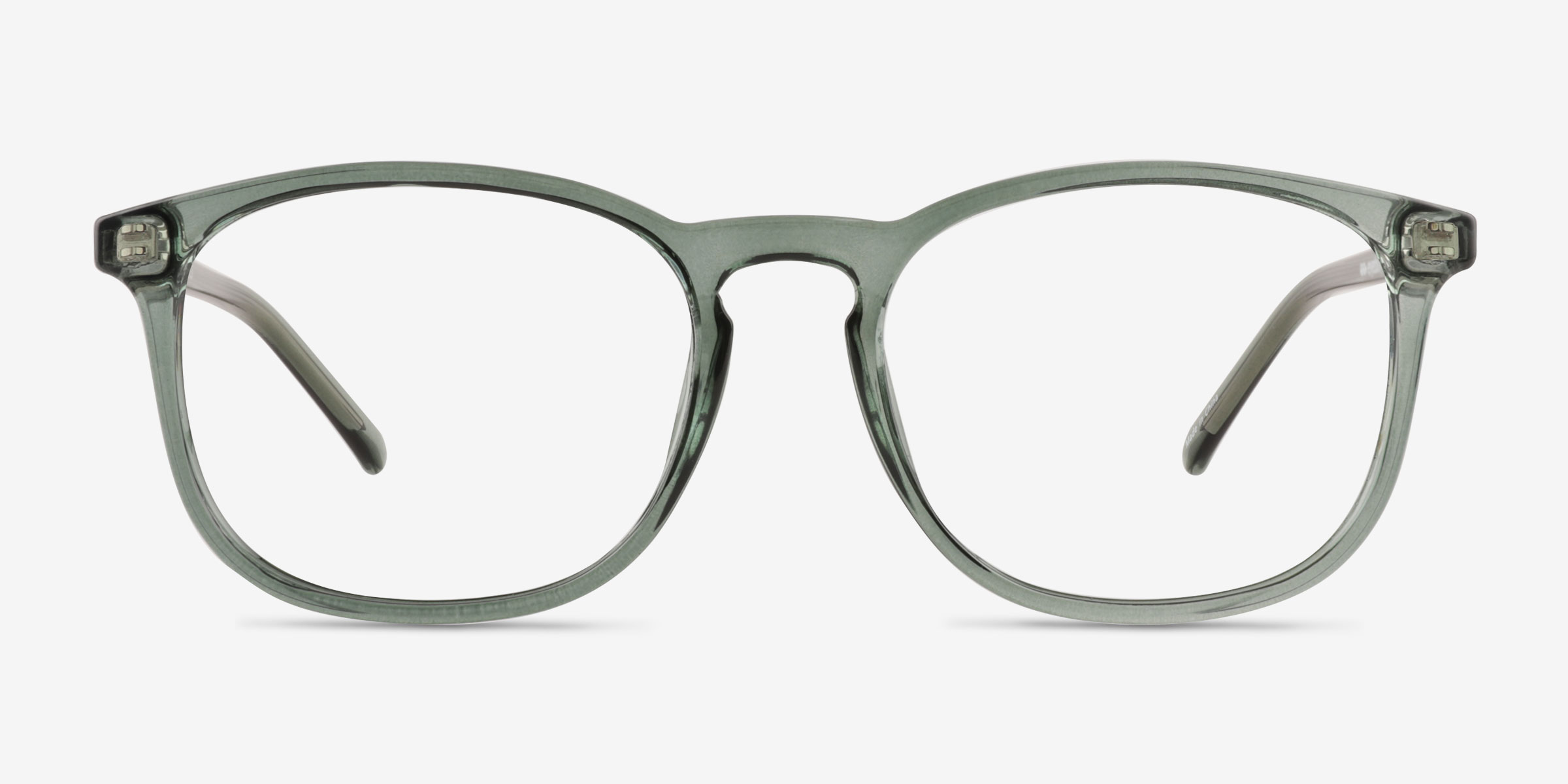 Larkin Clear Green PlastiqueMontures de lunettes de vue d'EyeBuyDirect, Vue de Face
