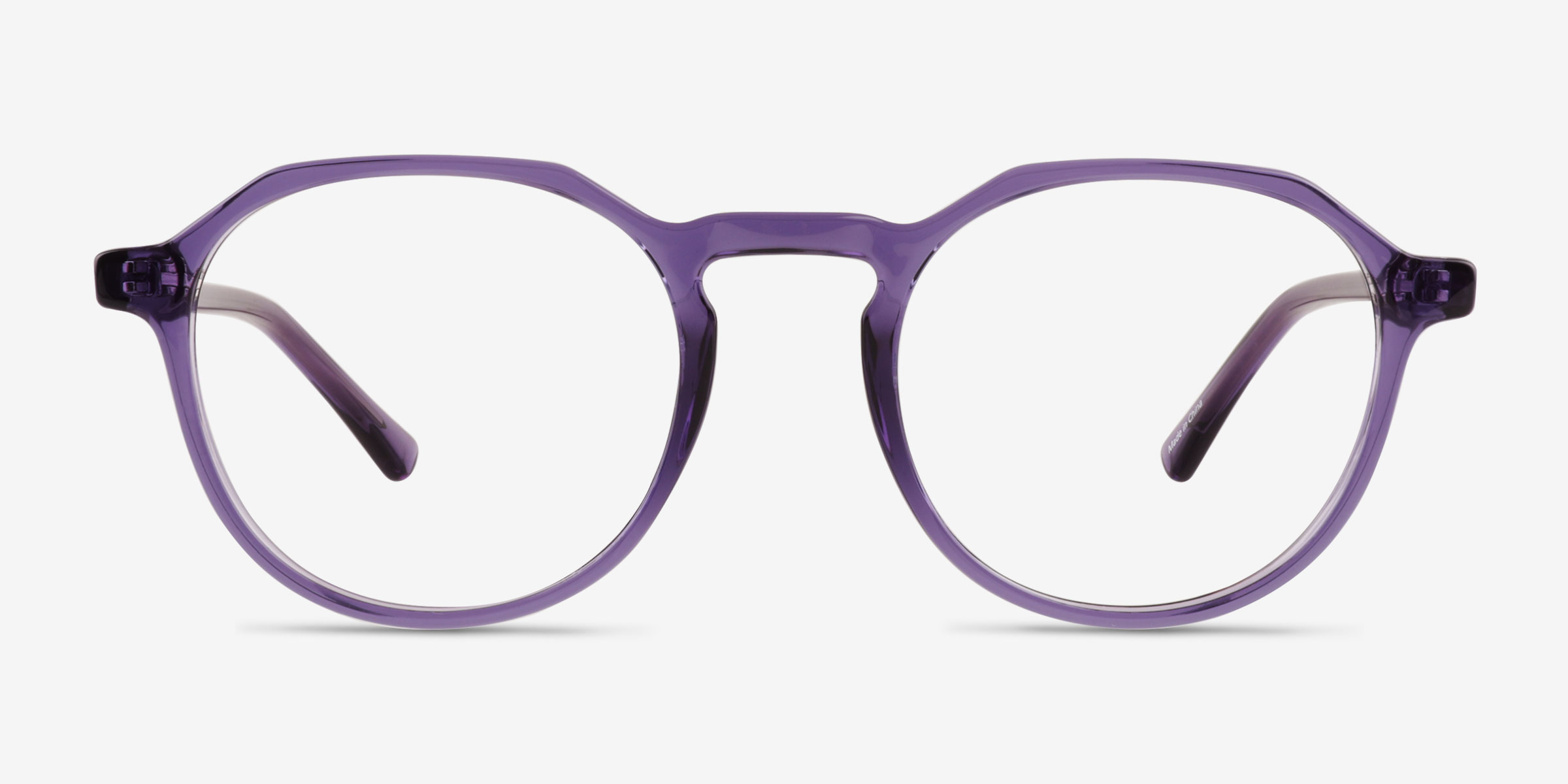 Monti Clear Purple PlastiqueMontures de lunettes de vue d'EyeBuyDirect, Vue de Face