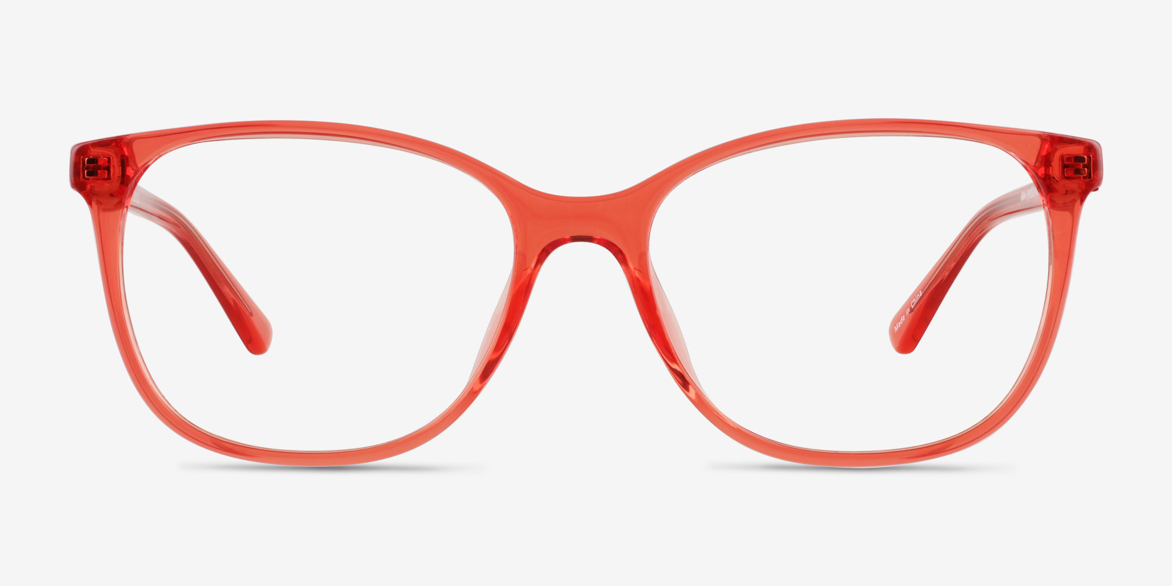 Kieran Clear Pink PlastiqueMontures de lunettes de vue d'EyeBuyDirect, Vue de Face