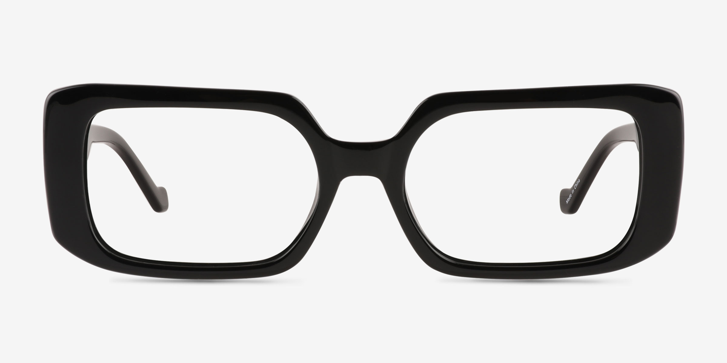 Tully Shiny Black PlastiqueMontures de lunettes de vue d'EyeBuyDirect, Vue de Face