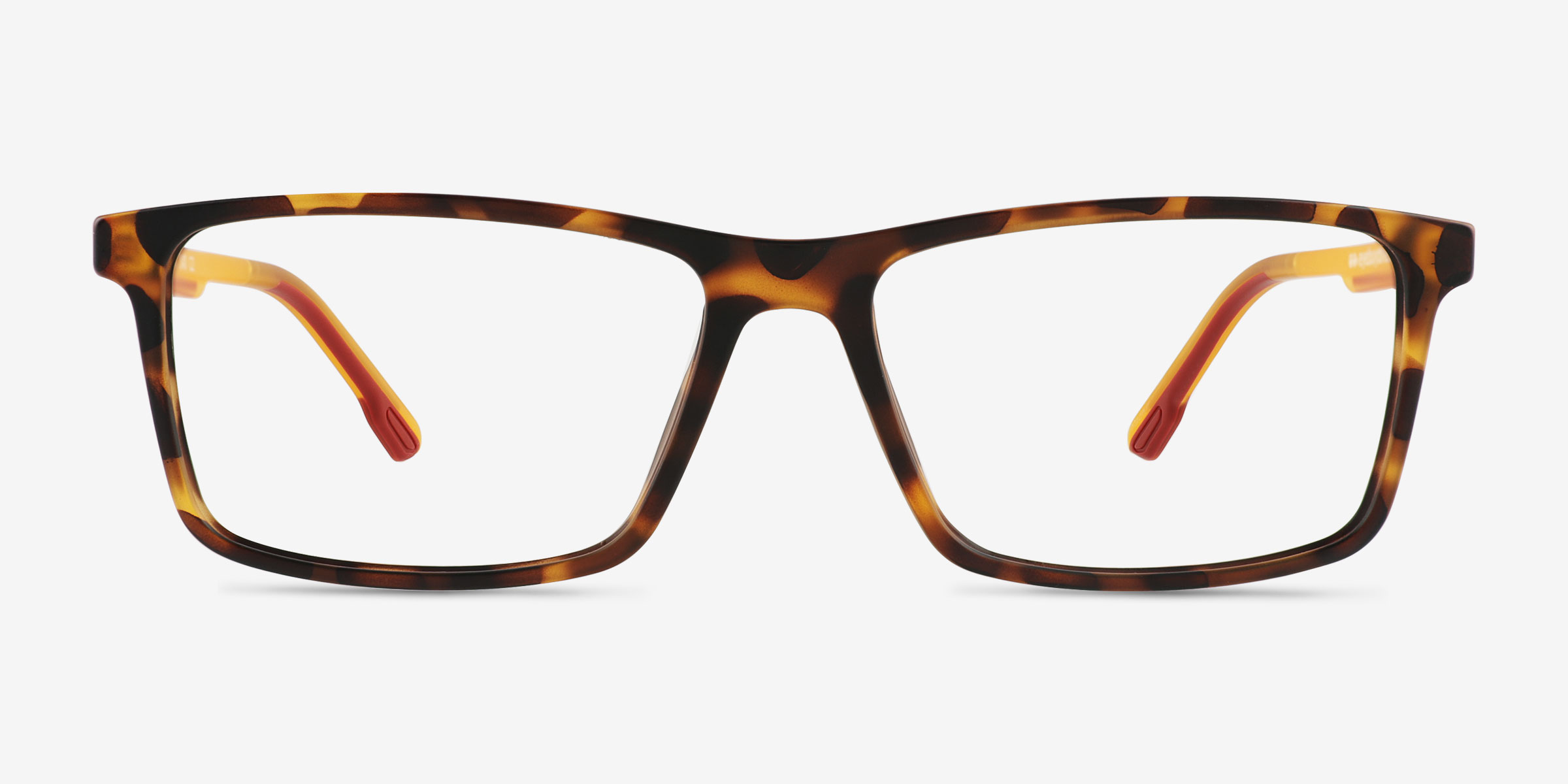 1Up Yellow Tortoise PlastiqueMontures de lunettes de vue d'EyeBuyDirect, Vue de Face