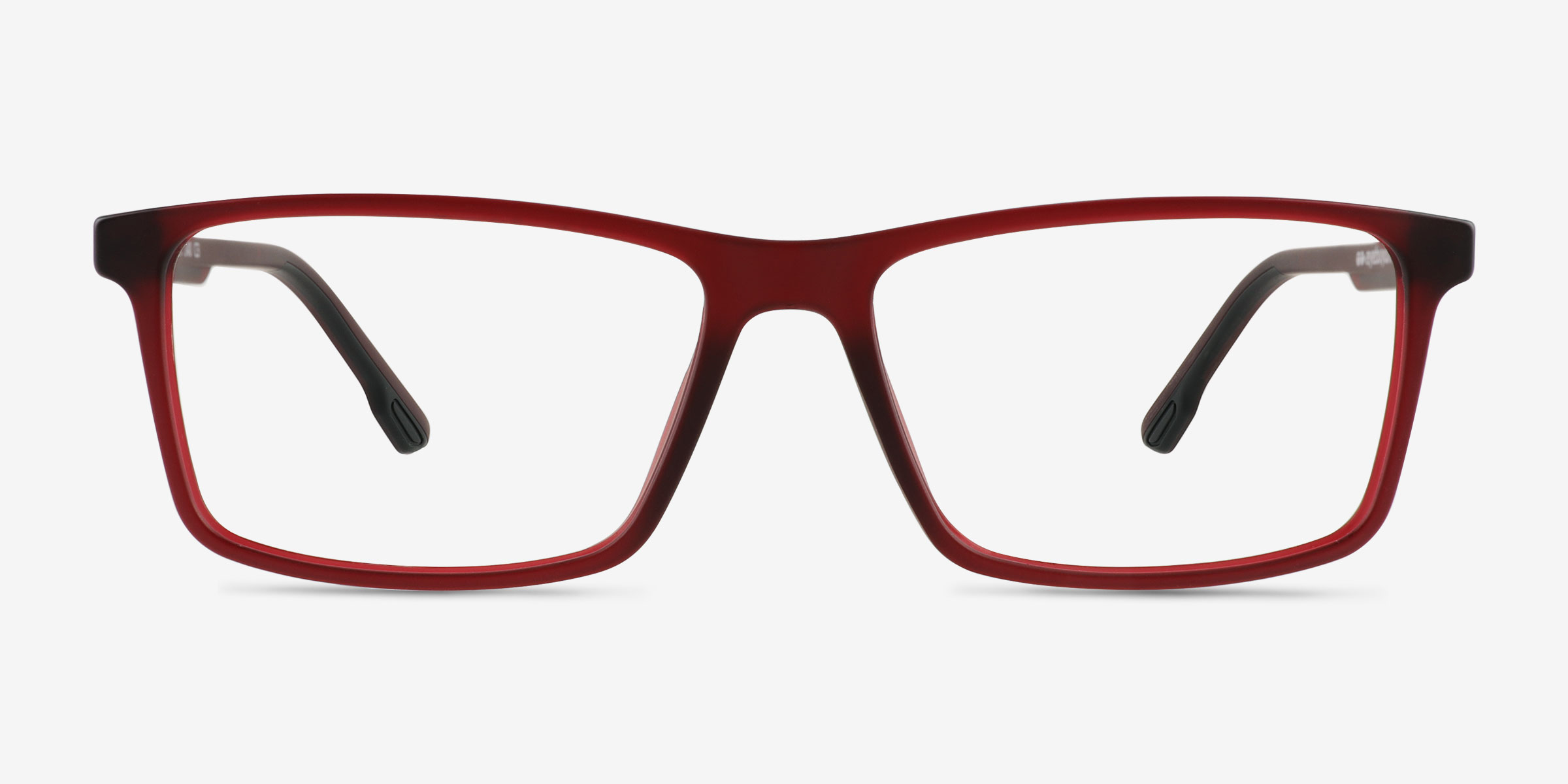 1Up Crystal Dark Red PlastiqueMontures de lunettes de vue d'EyeBuyDirect, Vue de Face