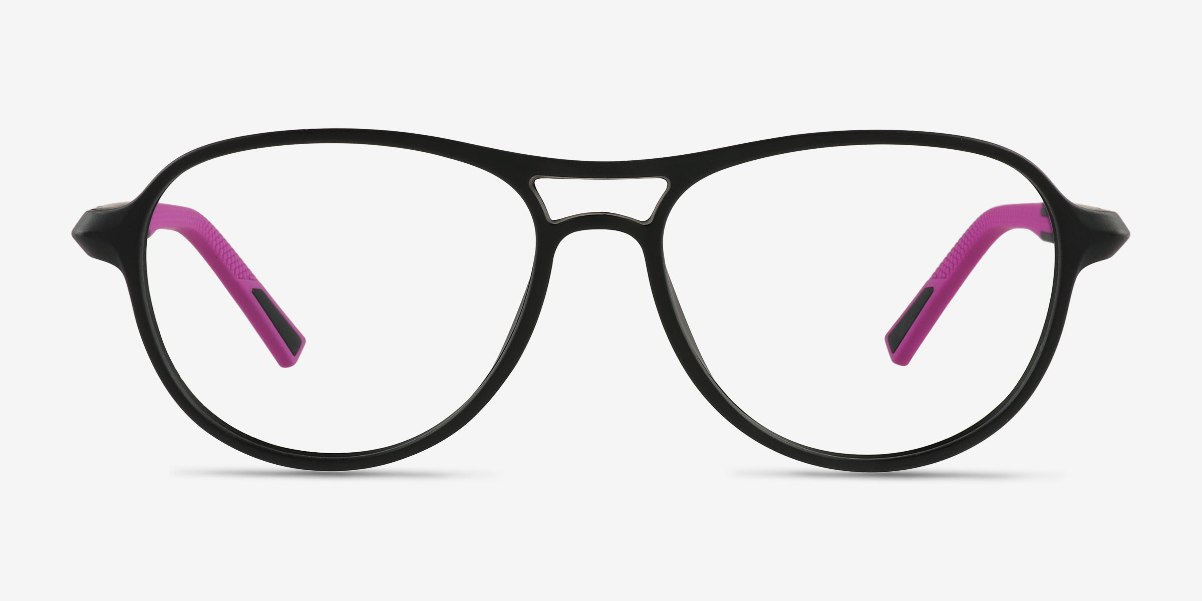 Hud Matte Black PlastiqueMontures de lunettes de vue d'EyeBuyDirect, Vue de Face