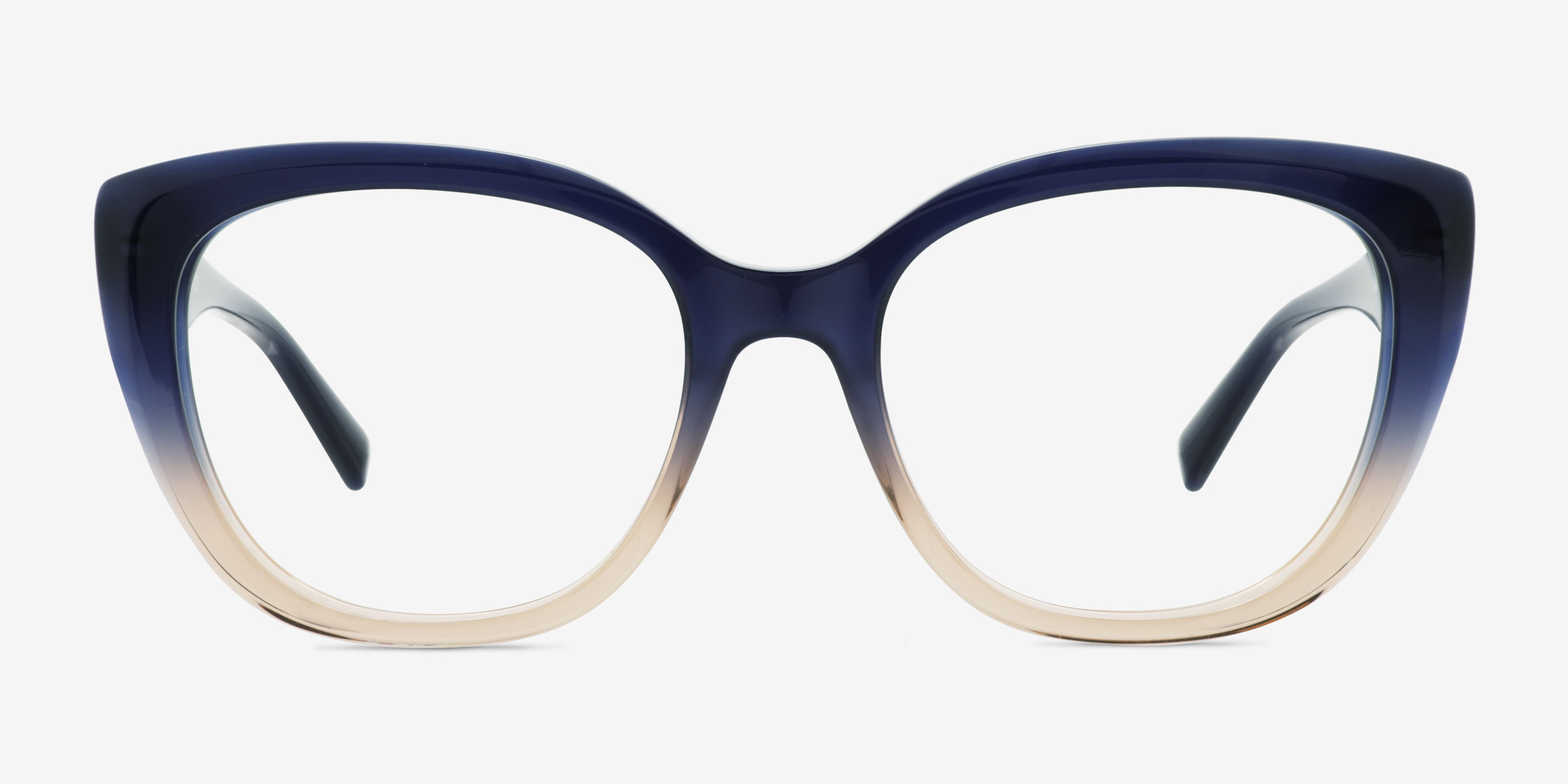 Billow Blue Brown Éco-responsableMontures de lunettes de vue d'EyeBuyDirect, Vue de Face