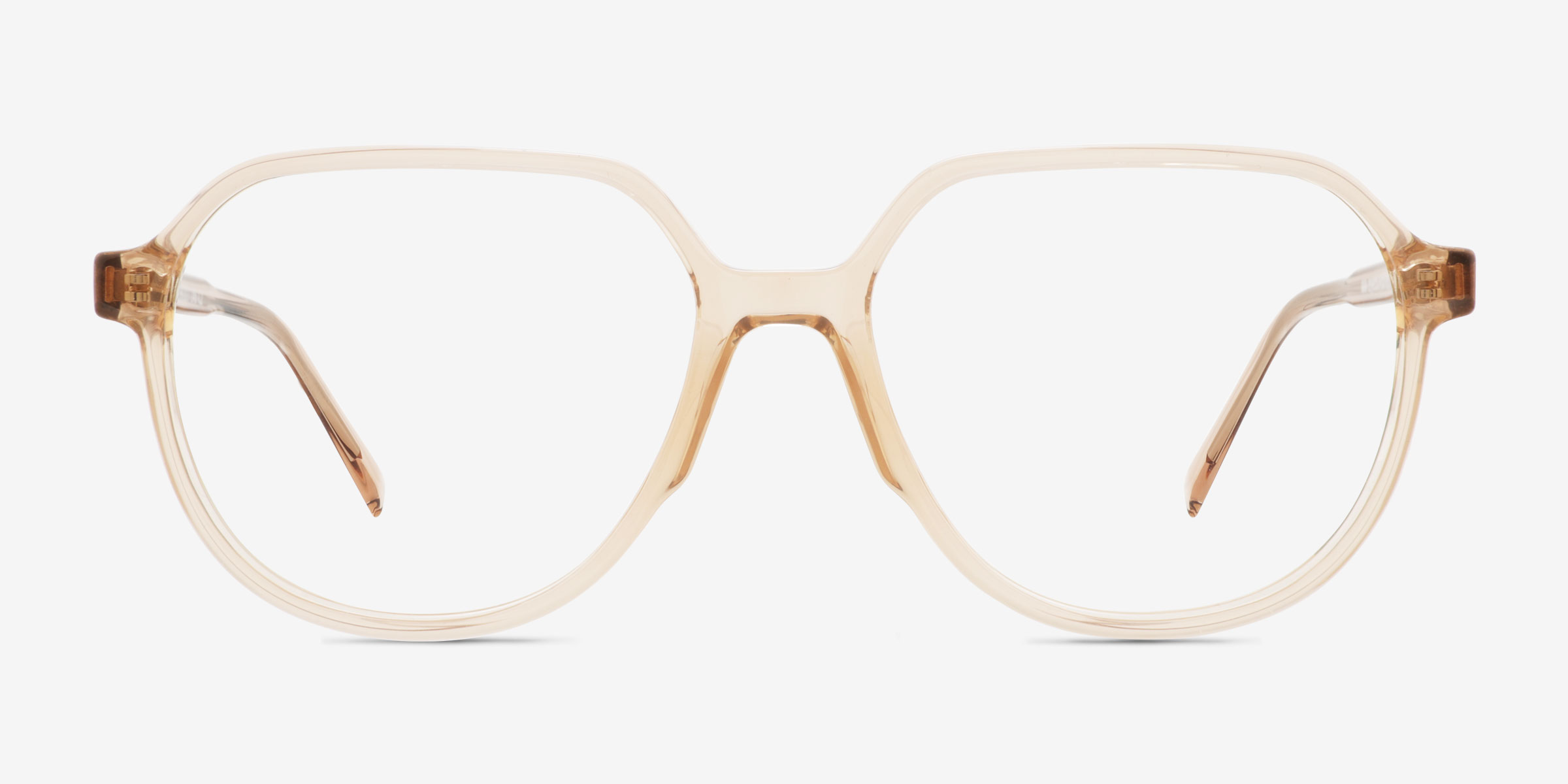 Serene Clear Orange PlastiqueMontures de lunettes de vue d'EyeBuyDirect, Vue de Face