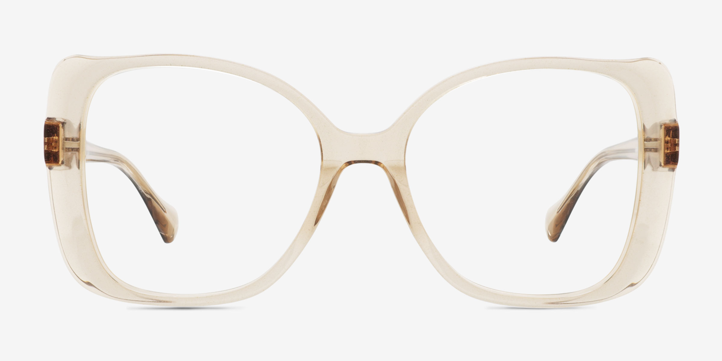 Monarch Brun AcétateMontures de lunettes de vue d'EyeBuyDirect, Vue de Face