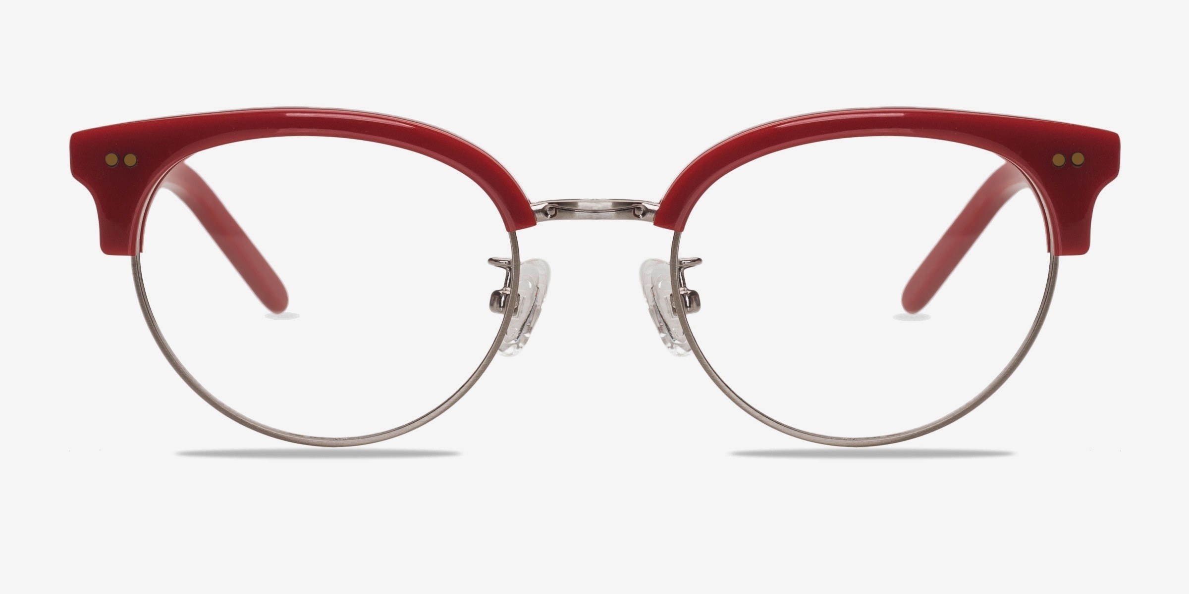 Annabel Rouge Acetate-metalMontures de lunettes de vue d'EyeBuyDirect, Vue de Face