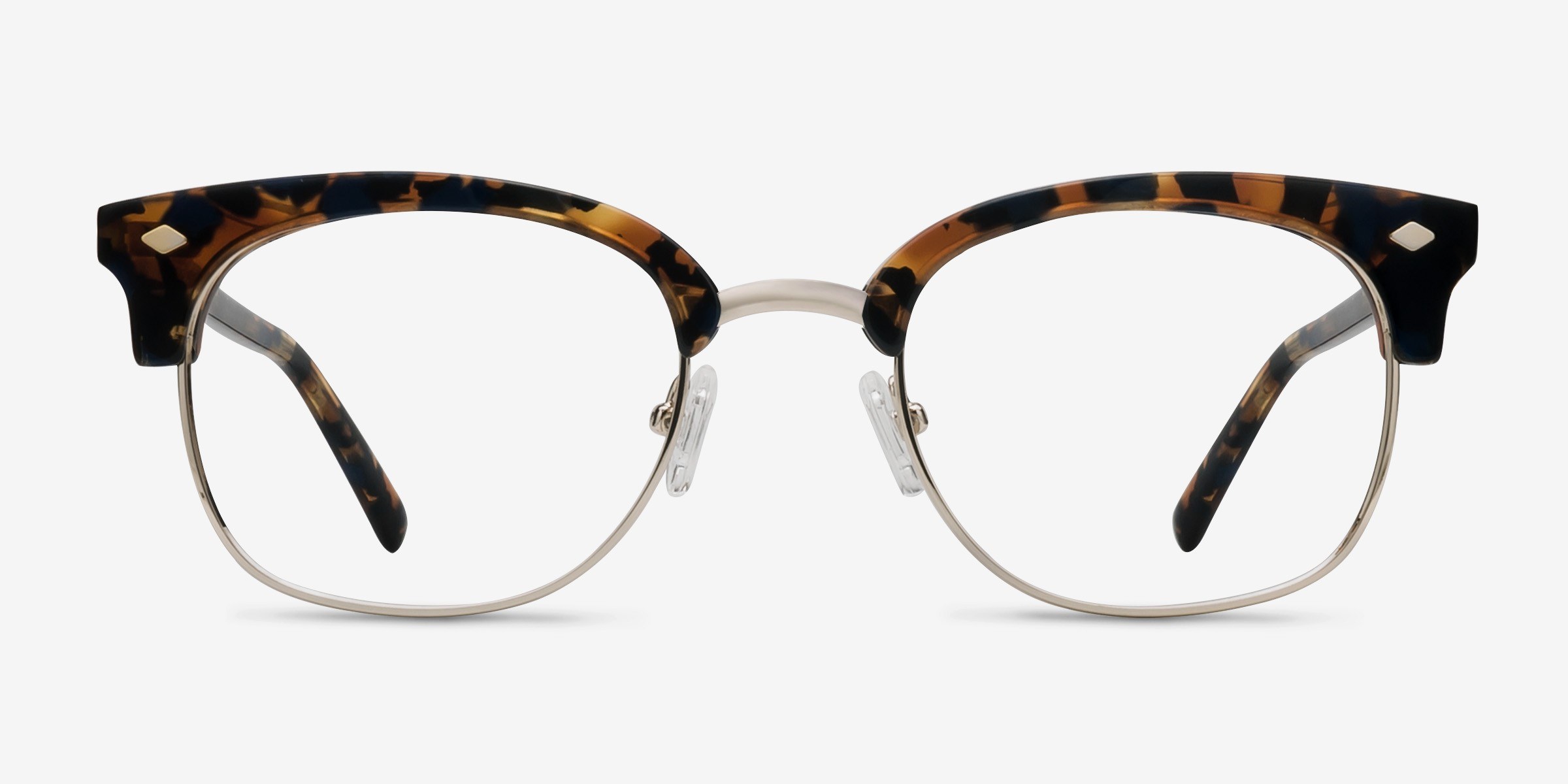 Japan Morning Tortoise Acetate-metalMontures de lunettes de vue d'EyeBuyDirect, Vue de Face
