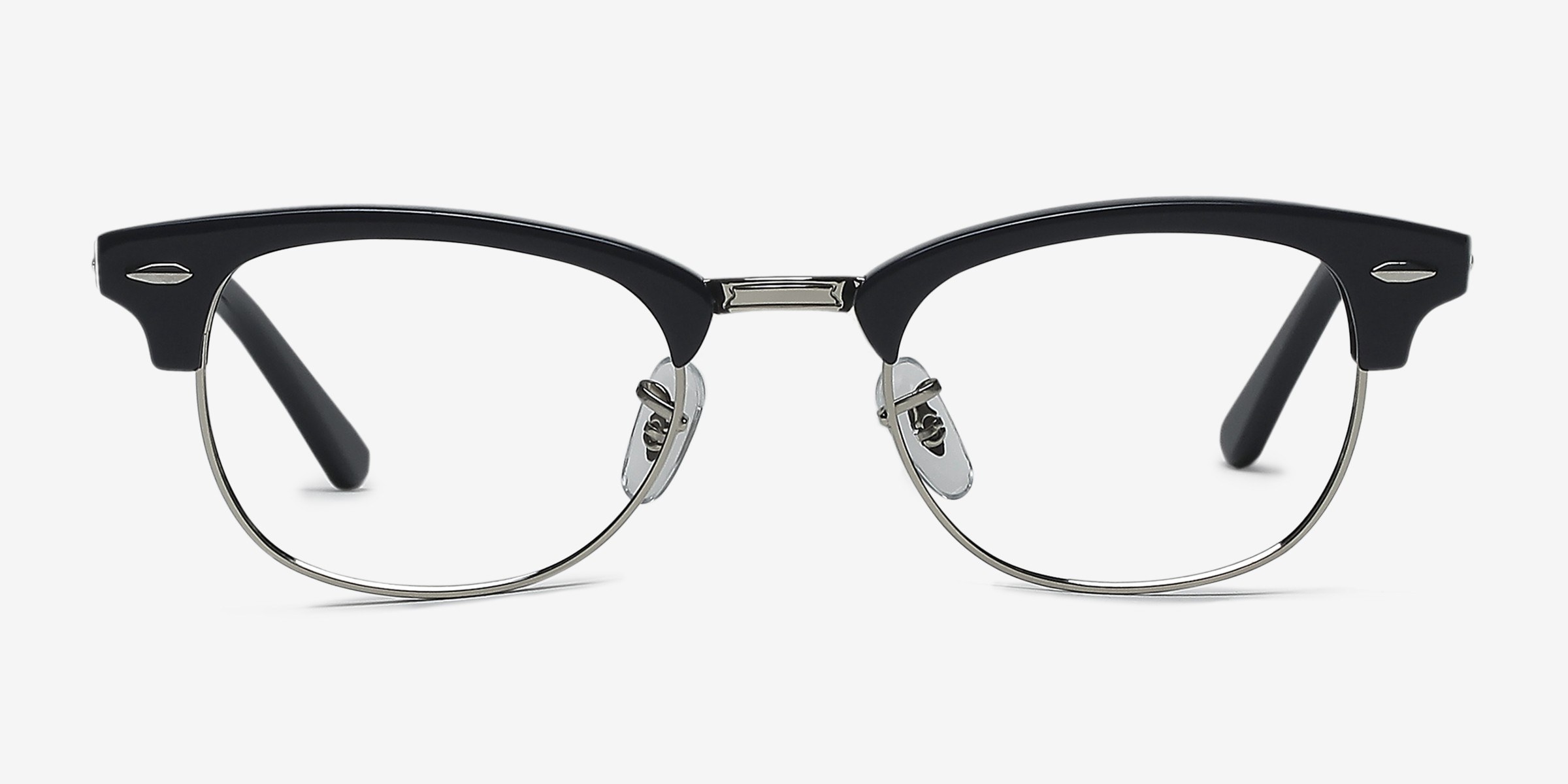 Sweet Jane Navy Silver MétalMontures de lunettes de vue d'EyeBuyDirect, Vue de Face