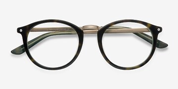 Tortoise Green La Femme -  Designer Metal Eyeglasses