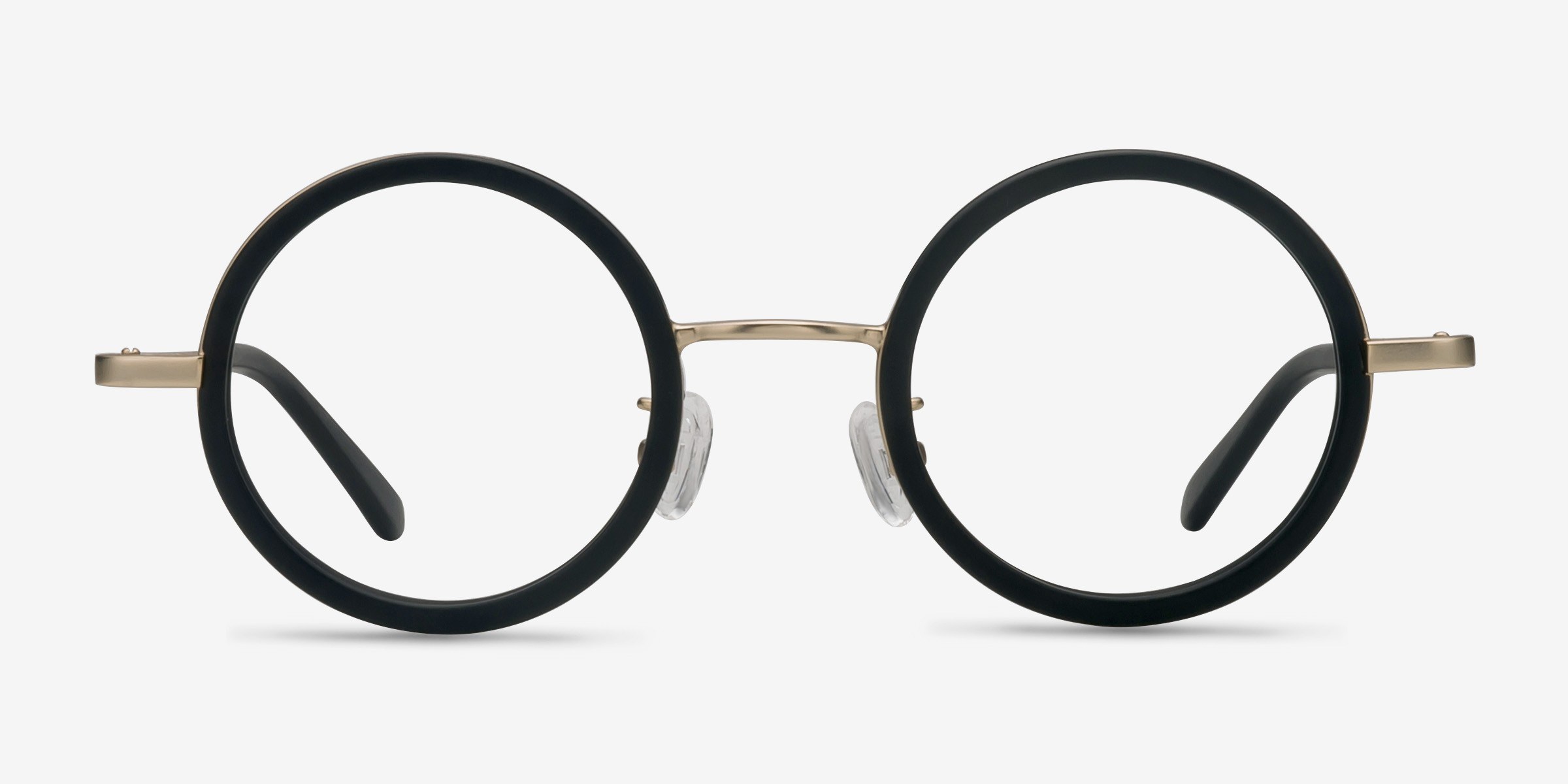Roaring Noir Acetate-metalMontures de lunettes de vue d'EyeBuyDirect, Vue de Face